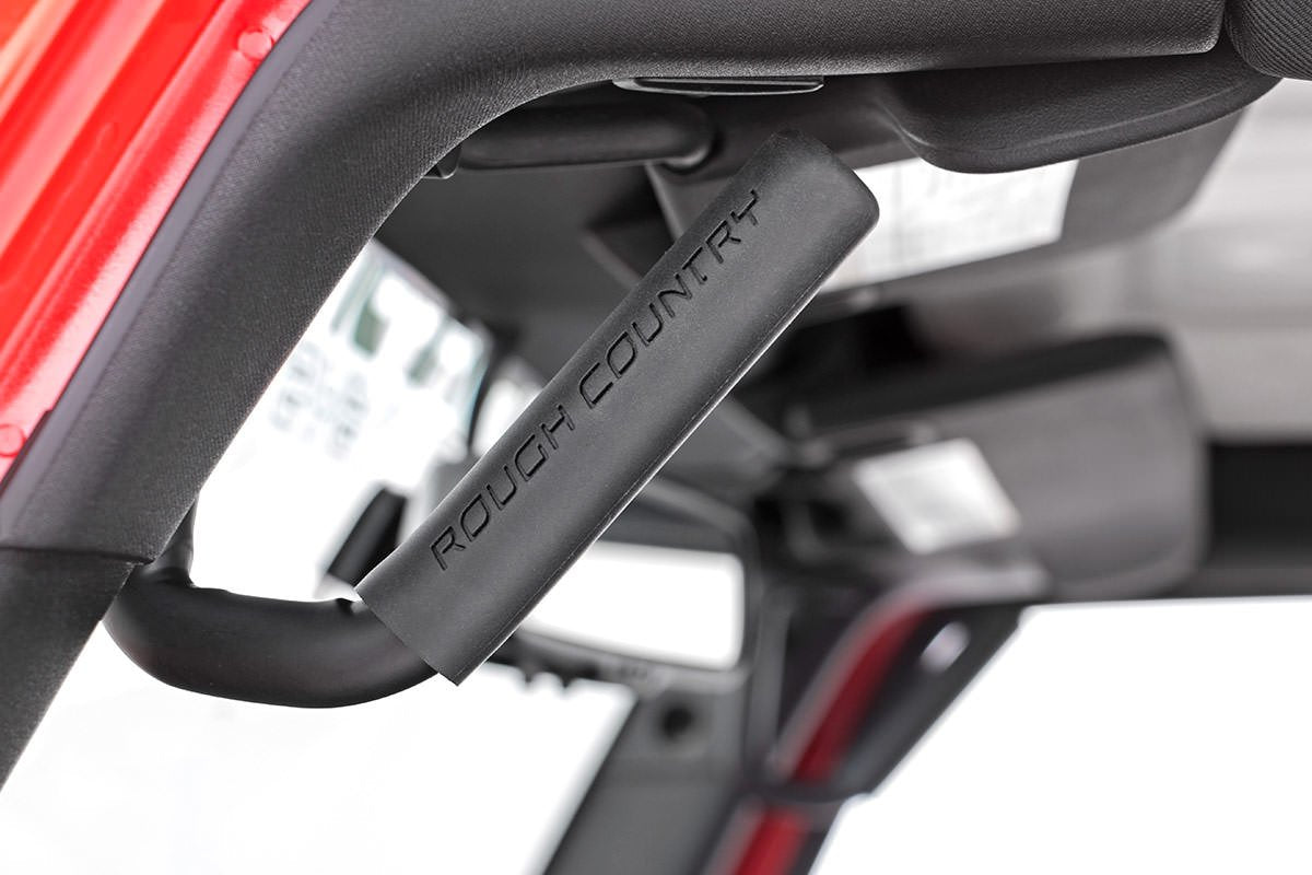 Rough Country Front Black Steel Grab Handles For 07-18 Jeep Wrangler Jk - 6501