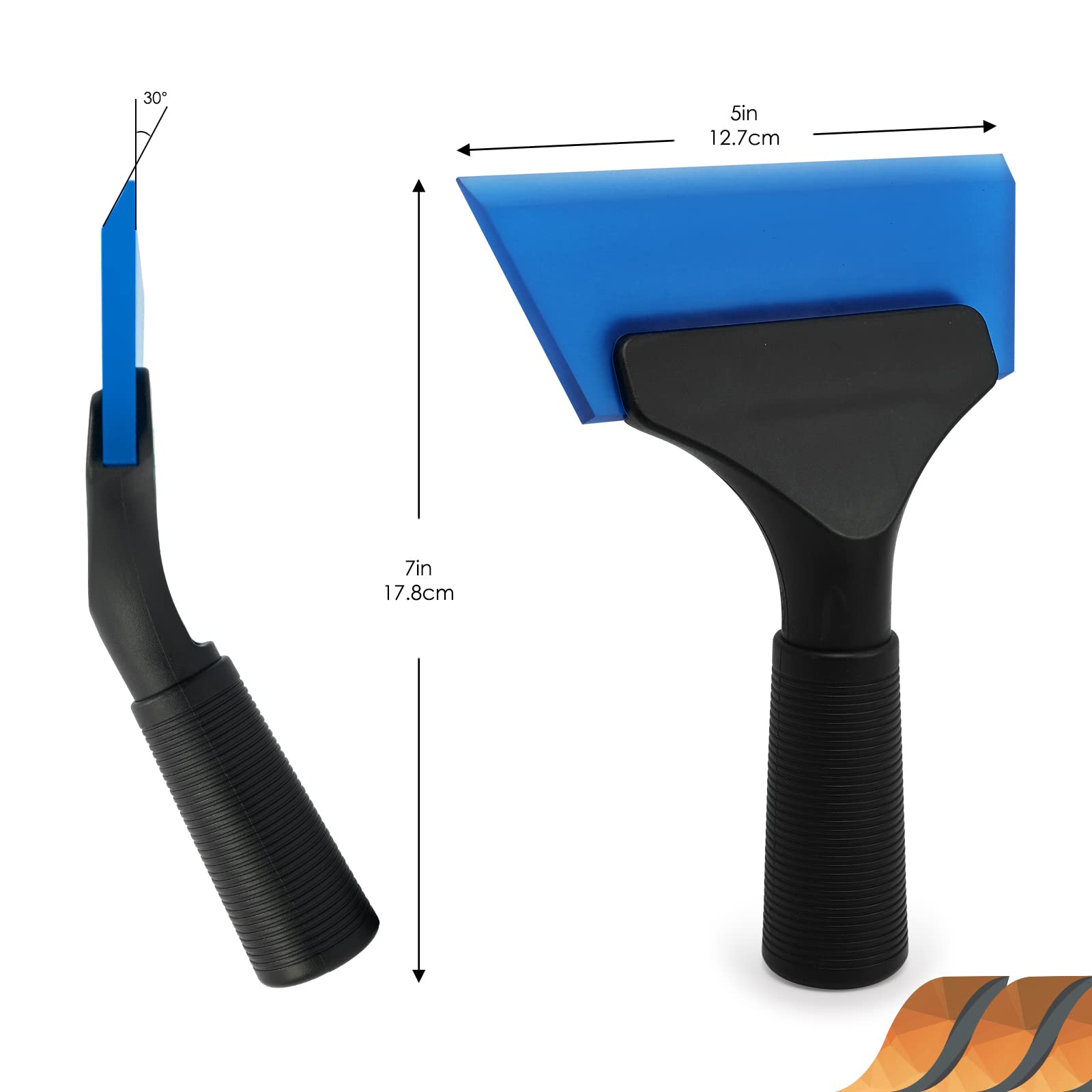 Ehdis Small Squeegee 5 Inch Rubber Window Tint Windshield Scraper For Car,Glass, Mirror, Shower, Door,Bathroom Cleaning (Blue, 2)