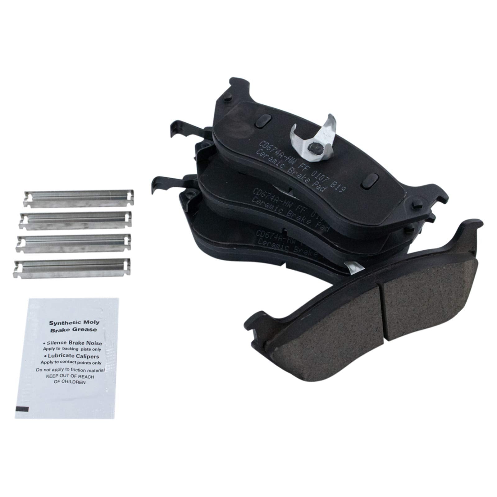 TRQ Rear Brake Pads Ceramic Compatible with 1996-2002 Ford Crown Victoria Lincoln Town Car Mercury Grand Marquis