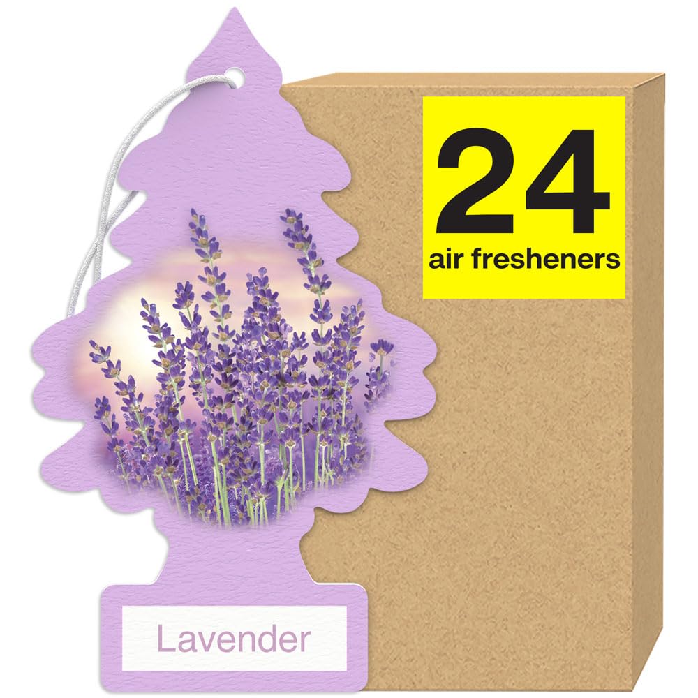 Little Trees Air Fresheners Car Air Freshener. Hanging Tree Provides Long Lasting Scent For Auto Or Home. Lavender, 24 Air Fresh