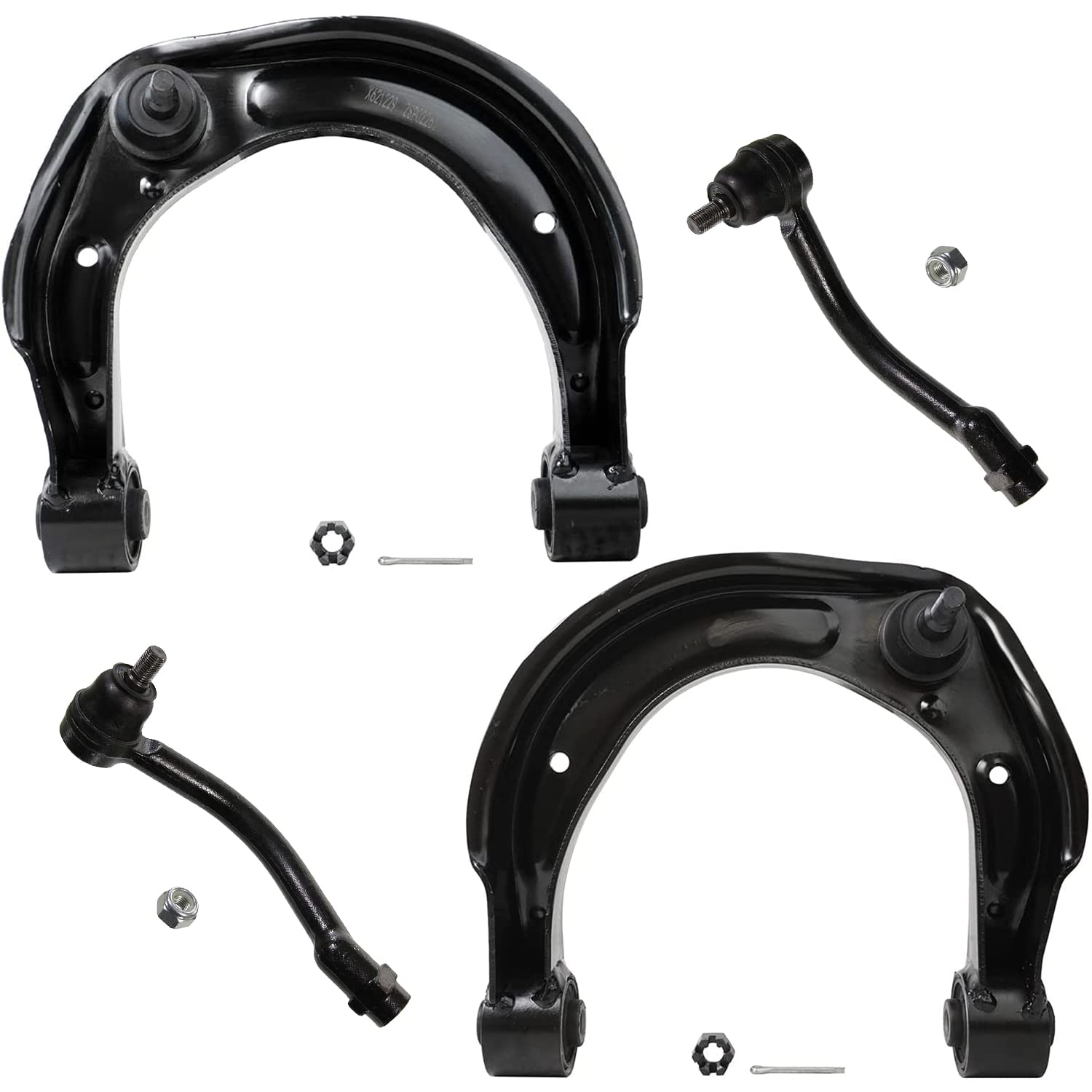 Detroit Axle - 4pc Front End Suspension Kit for Hyundai 06-10 Sonata Azera, 2 Upper Control Arms 2 Outer Tie Rods 2006 2007 2008