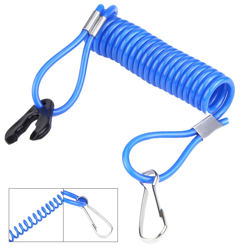 Acouto Kill Switch Lanyard 2pcs Outboard Engine Key Tether Emergency Ignition Kill Stop Switch Safety Tether Lanyard Rope Clip H
