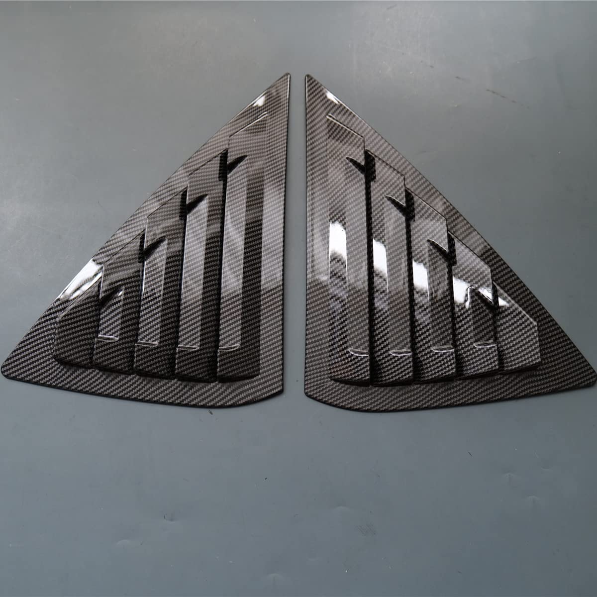 Ziwen 2X Sport Style Carbon Fiber Print Quarter Window Scoops Louvers for Nissan Sentra 2013-2019 - ABS Plastic, Carbon Fiber Print