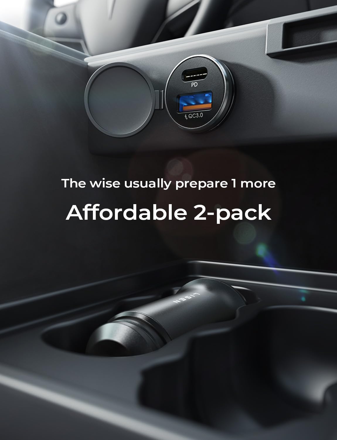 Lisen 54W Car Phone Charger Usb C, Cigarette Lighter Adapter, Car Accessories For Iphone, Usb C Car Charger Adapter Usbc Type C