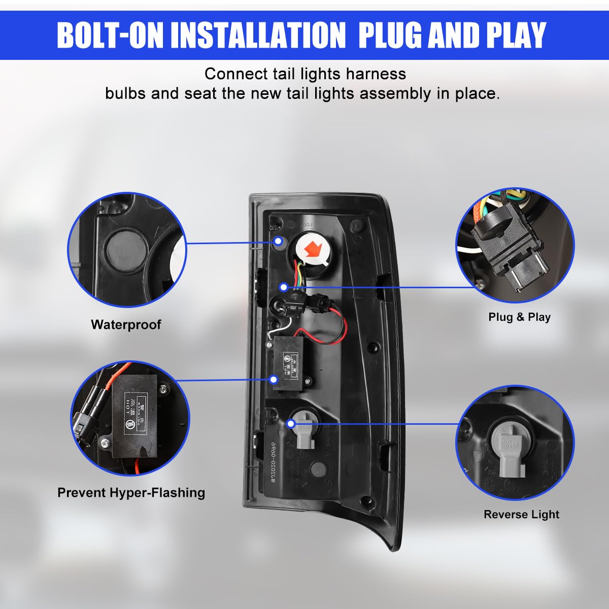Nixon Offroad Led Tail Lights Assembly For 2009-2018 Dodge Ram 1500 2500 3500 W/Factory Halogen Taillights Model, Full Led Tail Lights Pair For 2019-2023 Ram 1500 Classic Only (Smoked)