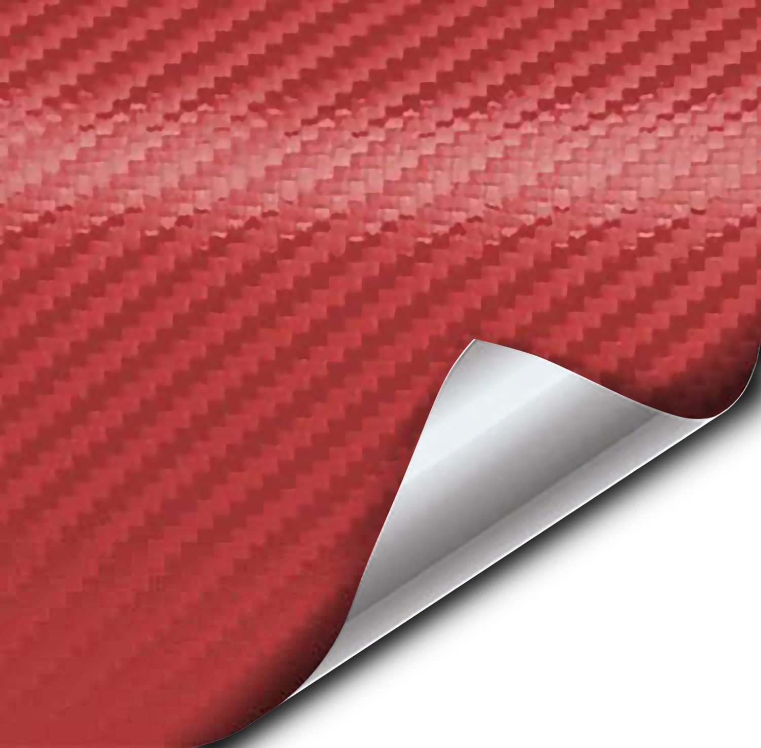 VViViD® XPO Red 3D Carbon Fiber Vinyl Wrap Roll, 5ft x 3ft, Air Release Technology, Durable, Flexible, Easy to Apply