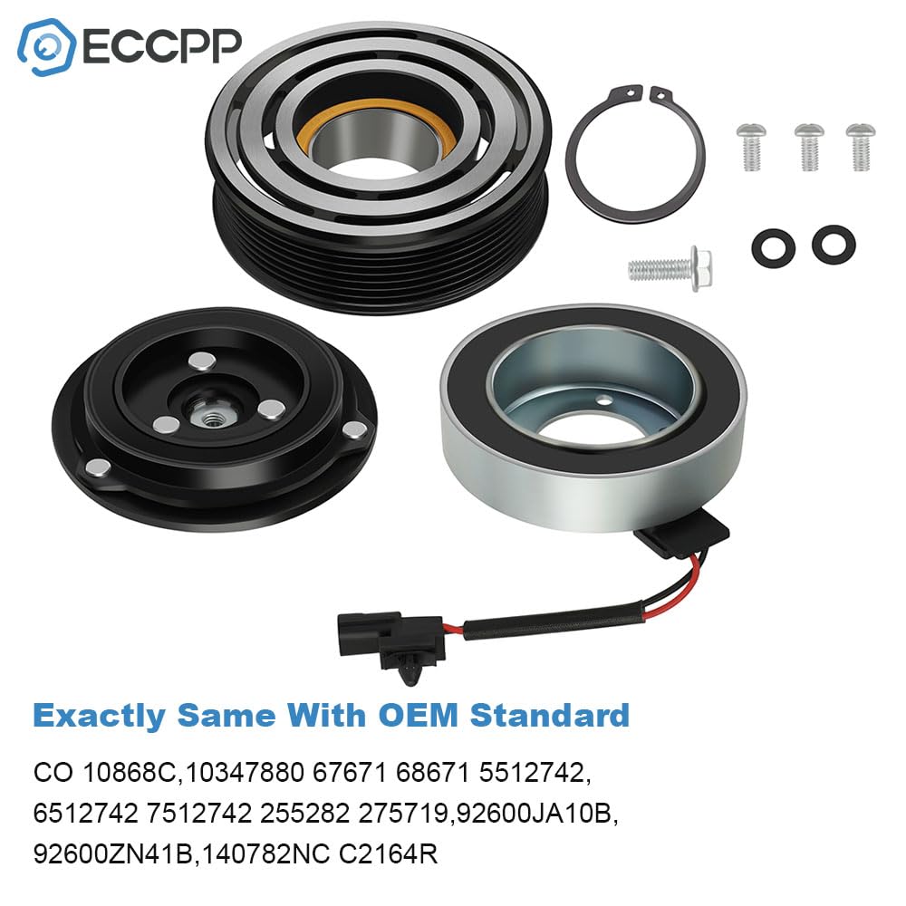 Eccpp Ac Clutch 2014-2019 For Infiniti Qx60 3.5L 2007-2012 For Nissan Altima 3.5L Ac Compressor Clutch Assembly Kit Pulley Coil