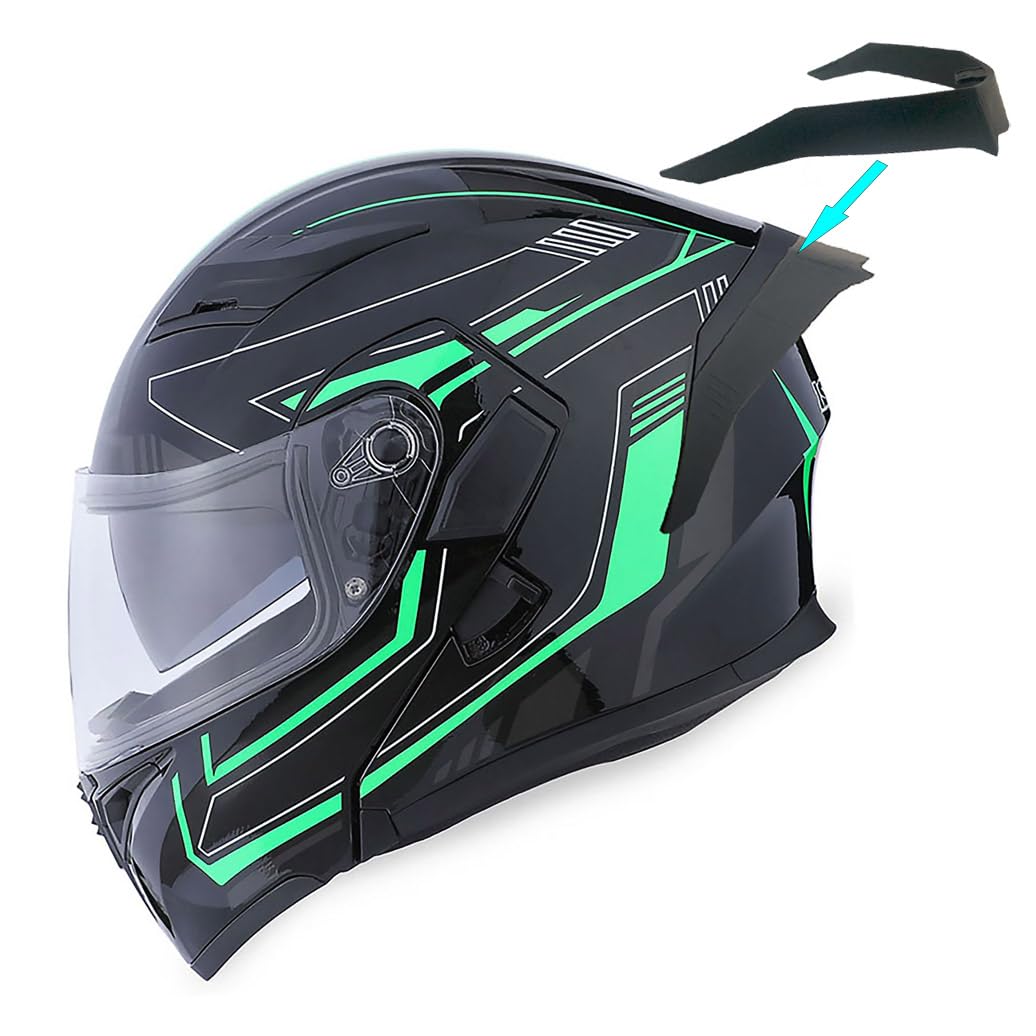 1Storm Motorcycle Modular Full Face Helmet Flip up Dual Visor Sun Shield: HB89 Arrow Green
