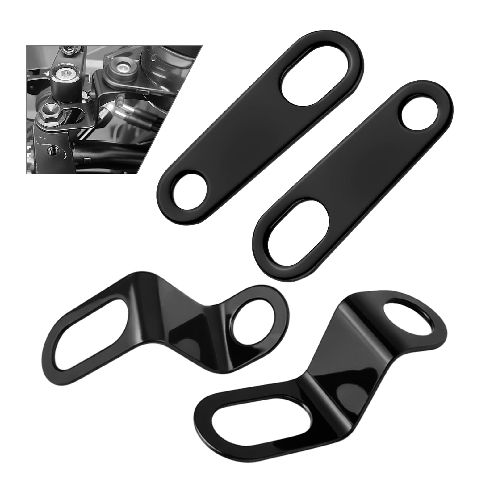 4PCS Straight & L-Shape Rear Motorcycle Turn Signals Bracket 10mm/11.68mm Hole,Sturdy Mounting Brackets for Turn Signal Light Fi