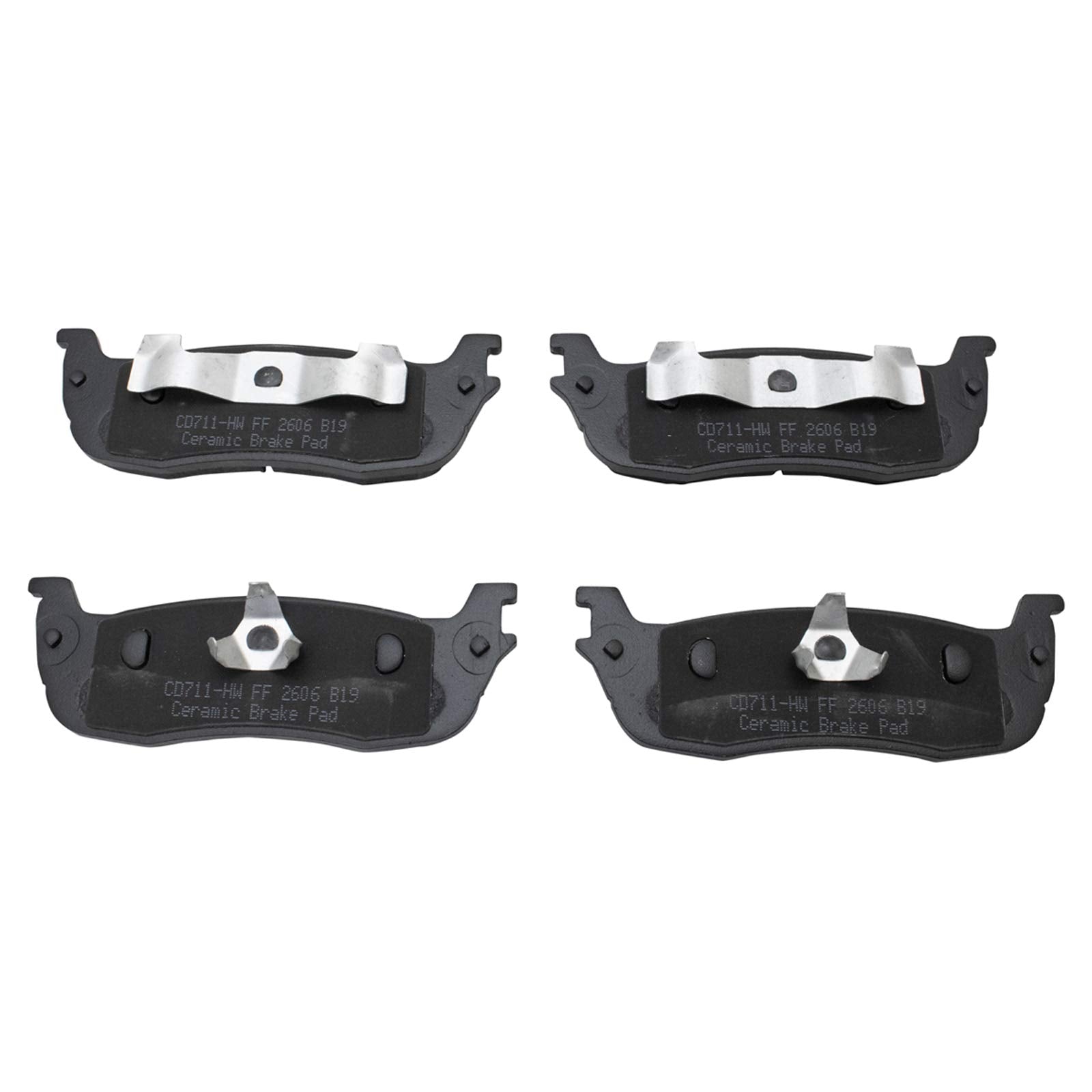 TRQ Rear Brake Pads Ceramic Compatible with 1997-2002 Ford Expedition 1997-2003 F-150 2004 F-150 Heritage 1997-1999 F-250 2002 L
