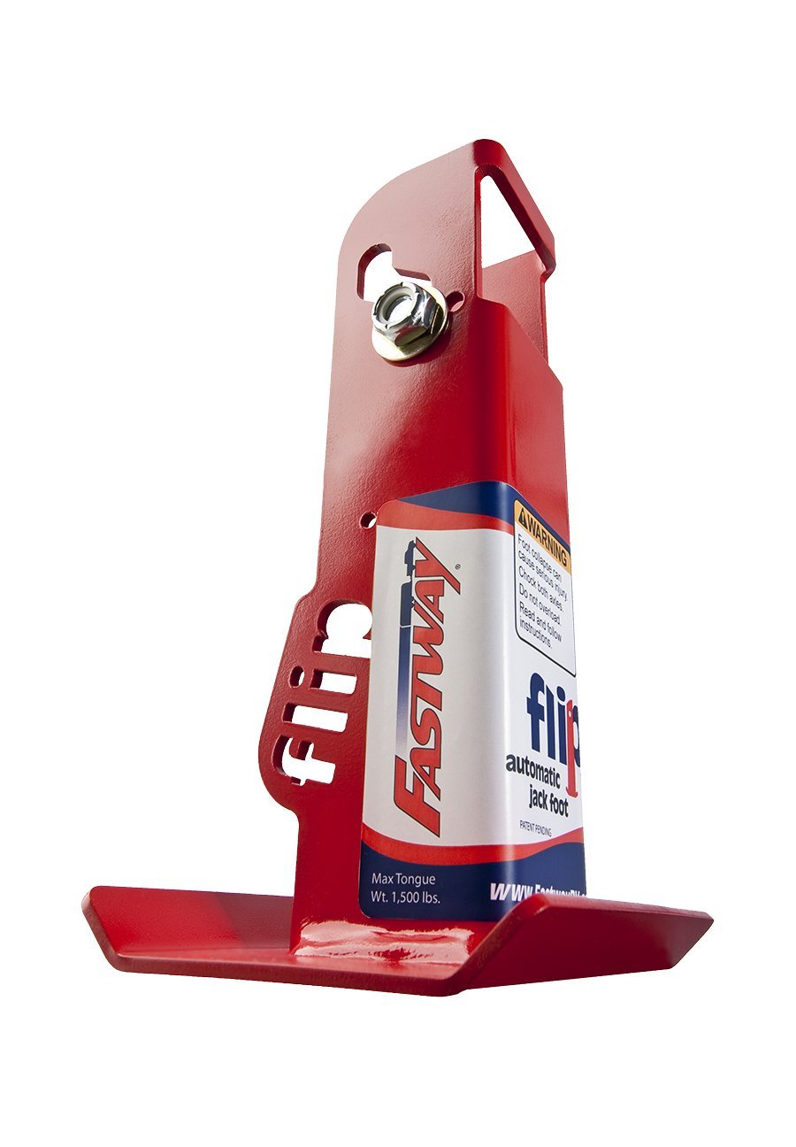 Fastway Trailer Tongue Jack Foot Plate, 6" FLIP, Red, Model 88-00-6500, Fits 2 1/4" Jacks, Durable Iron Construction