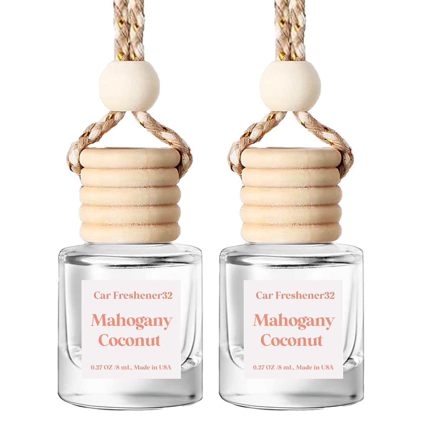 Car Air Freshener Hanging, Essential Oil Diffuser For Car, Mahogany Coconut Car Air Freshener Cute, Long Lasting Air Freshener,
