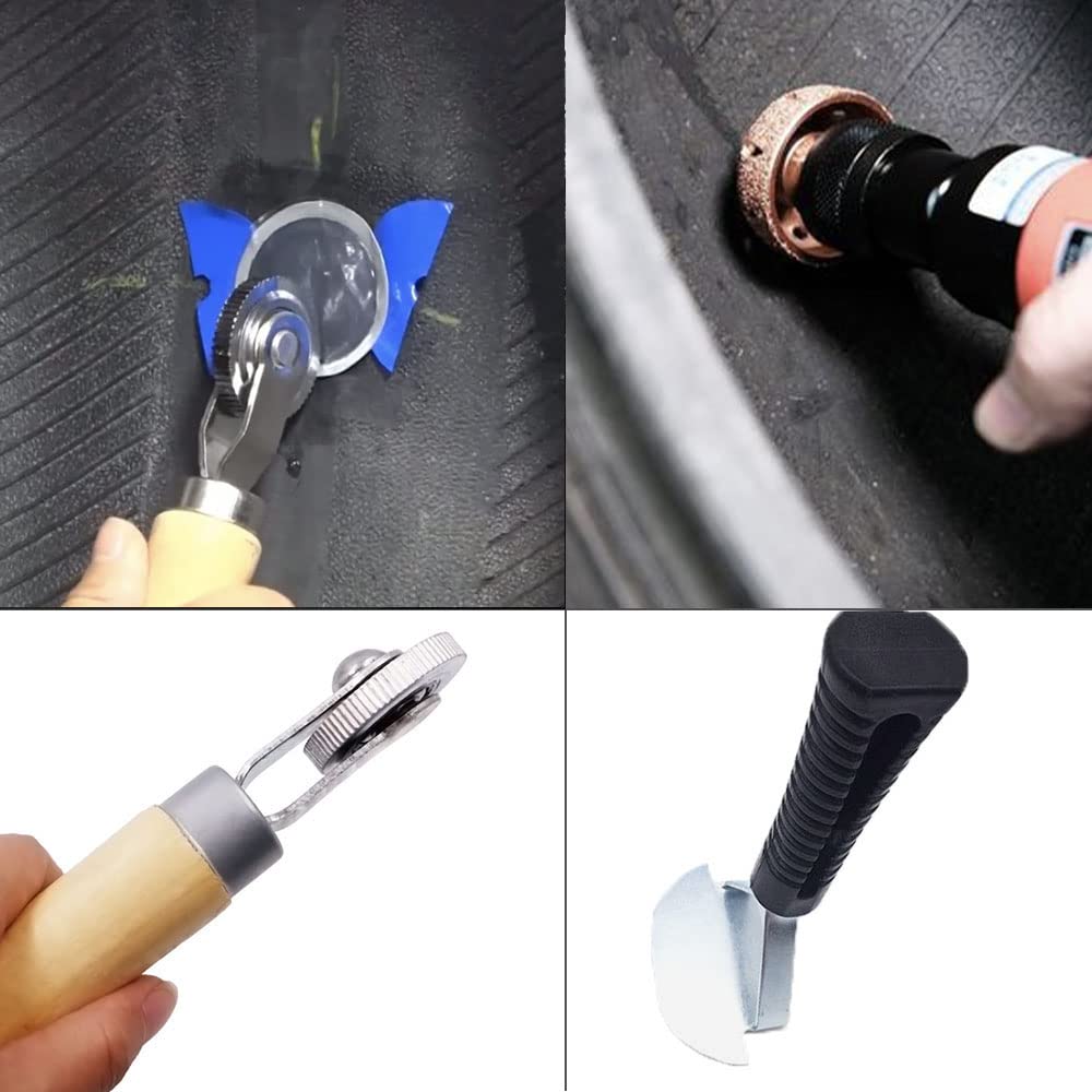 Ausfyyam Tire Wheel Repair Patch Tools Kit Tire Buffer Wheels 55Mm Tungsten Steel Buffing Wheel With Tire Patch Roller Scraping