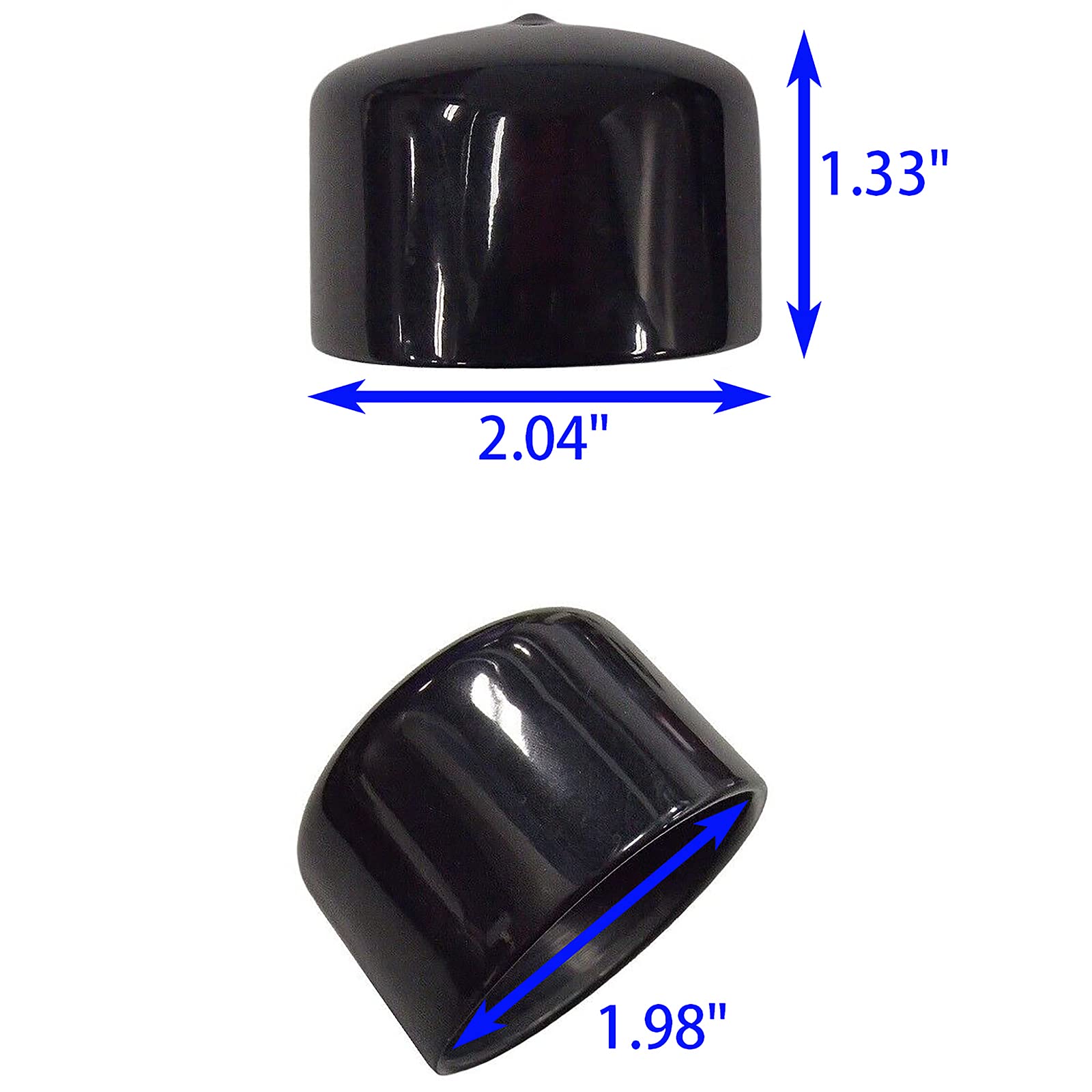 Fdxgyh 2 Pcs 1.98-Inch Bearing Bars Cover Bearing Rubber Caps Trailer Wheel Hub Dust Covers Replacement Bearing Protector (Black