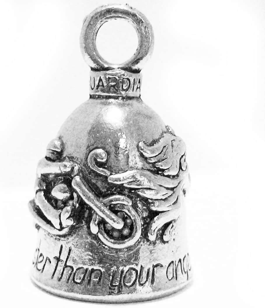 Guardian Bell Guardian Angel Motorcycle Bell Bike Accessory With Black Bell Hanger - Never Ride Faster Than Your Angel Can Fly