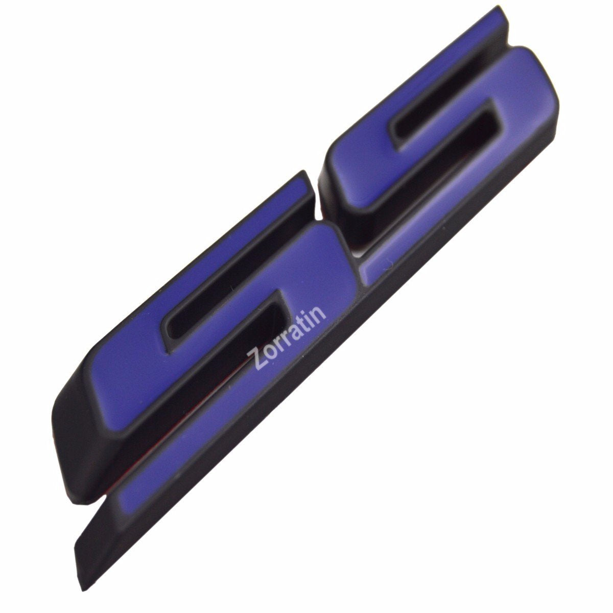 Blue Slant Ss Grill Side Trunk Emblem Badge Decal With Adhesive For Chevy Impala Cobalt Camaro 2010-2015 (2 Pieces)