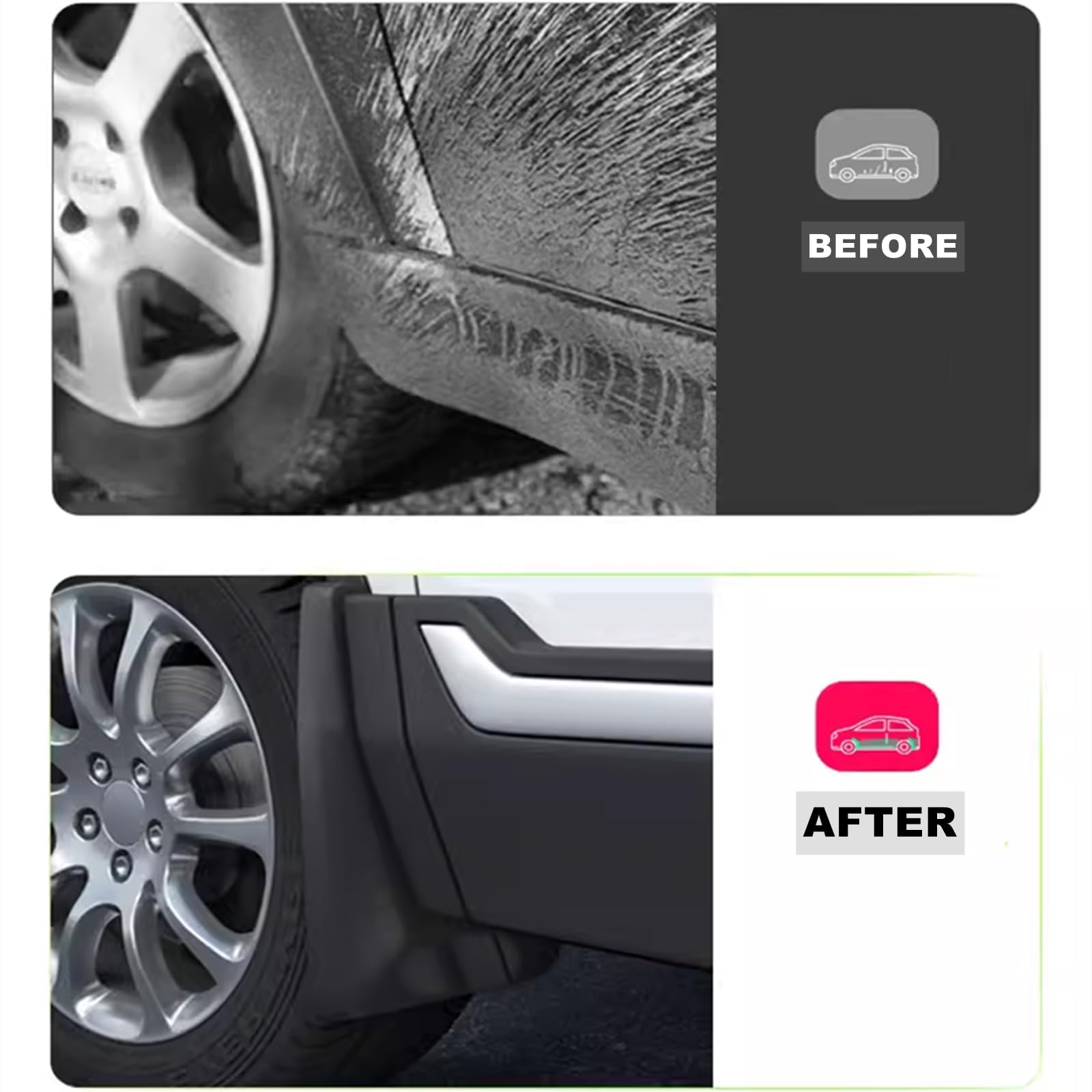Tecoom Mud Flaps Splash Guards Compatible With Jeep Gladiator 2020-2023 2024 Heavy Duty Mud Guards Front And Rear Black Set Of 4