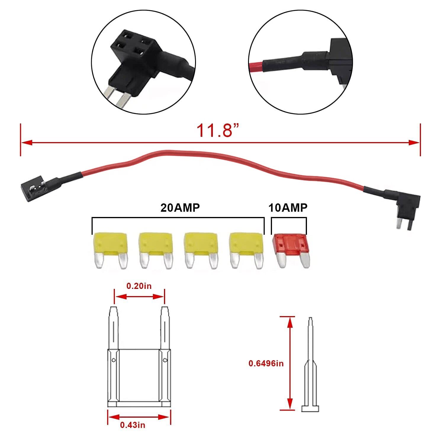 SecosAutoparts TIPM Repair Fuel Pump Relay Bypass Cable Kit CBWPR091AA for Dodge Ram, VW, Chrysler Jeep Wrangler, 14AWG, 20AMPs