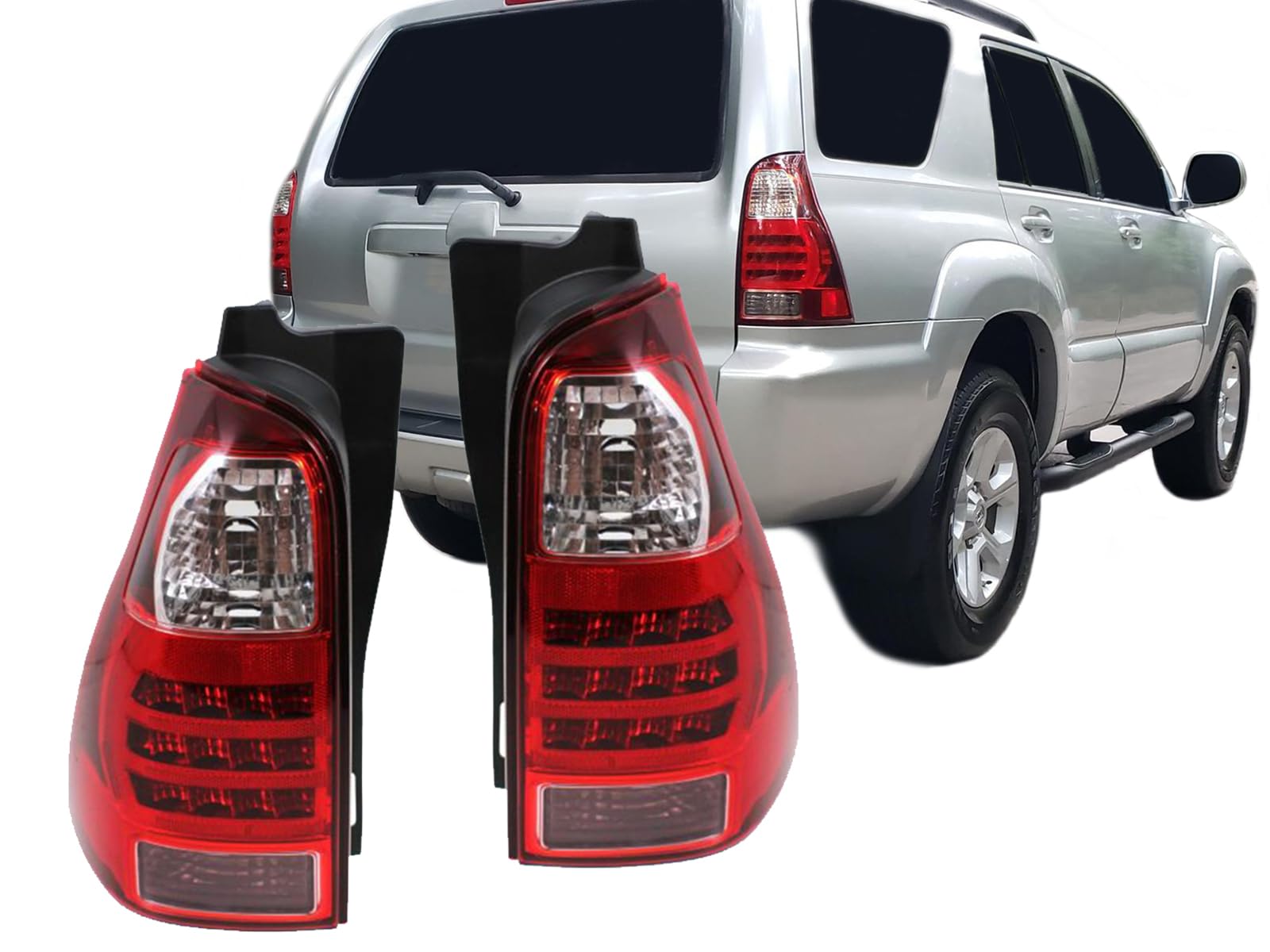 APA Replacement LED Tail Light Lamp for 2006 2007 2008 2009 4 RUNNER Driver Passenger PAIR Set 81551-35320 81561-35280 TO2801172