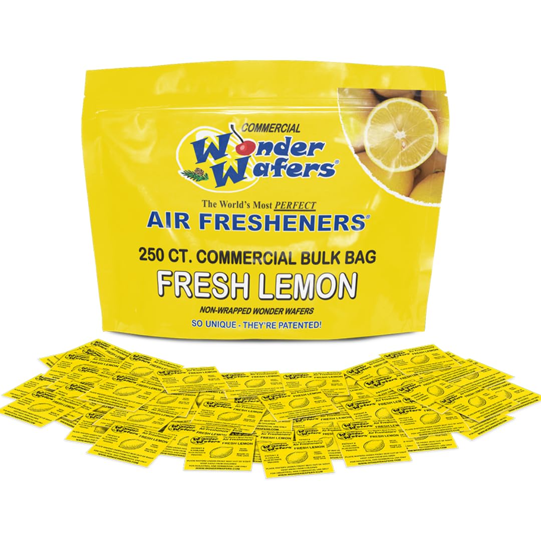 Wonder Wafers 250 Count Unwrapped Automobile Professional Use Air Fresheners Car and Truck Detail (Fresh Lemon)