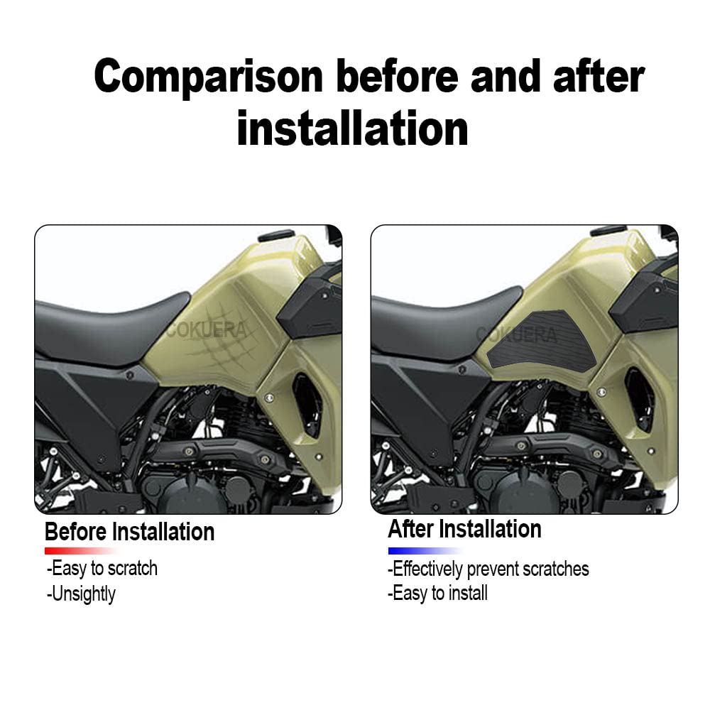 Motorcycle Accessories Tank Pad Rubber Anti-Slip Scratch-Resistant Protector Sticker For Klr 650 Klr650 2021 2022