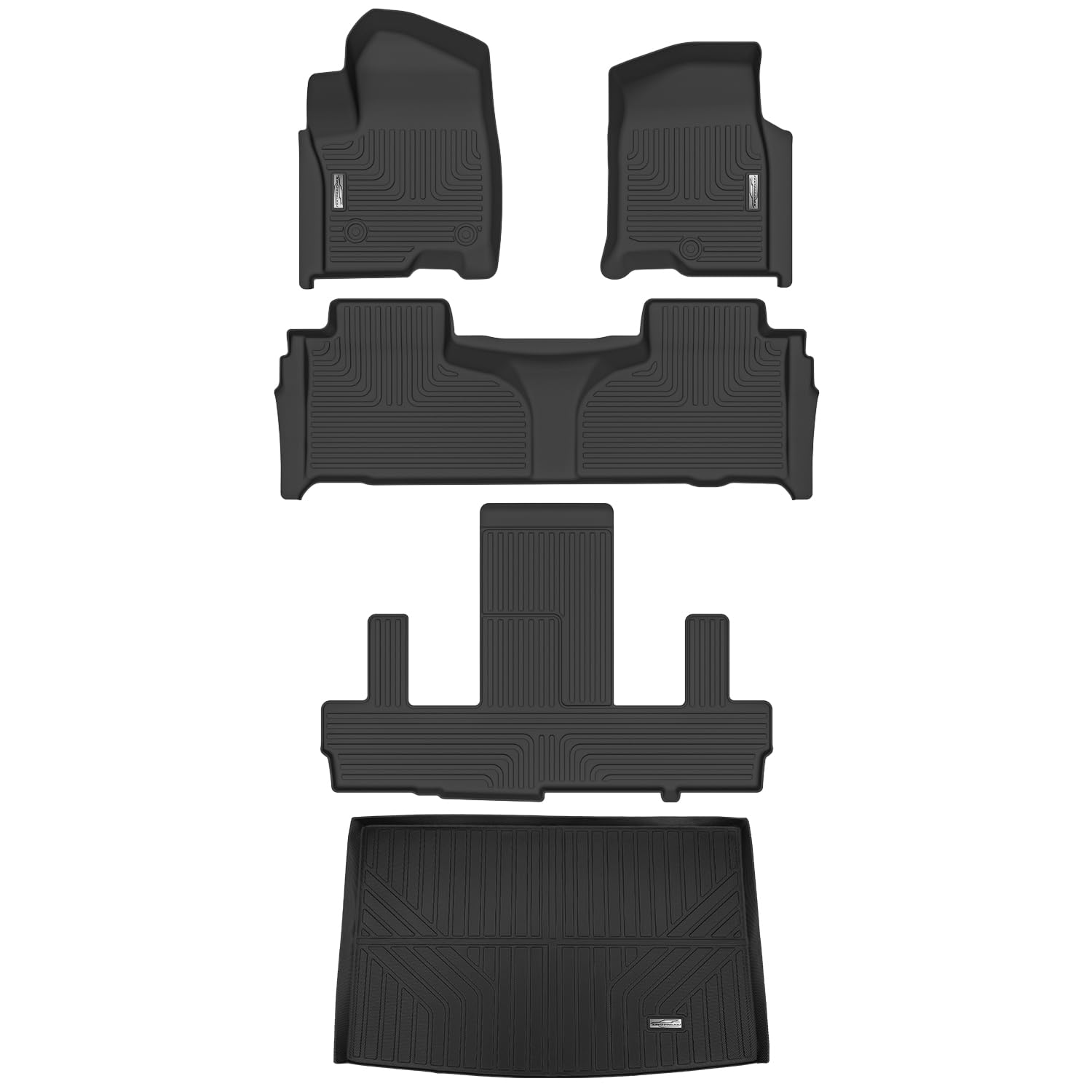 Xinshangxiu 3 Row Floor Mats & Cargo Trunk Liner For 2021 2022 2023 2024 Chevrolet Chevy Suburban/Gmc Yukon Xl/Cadillac Escalade
