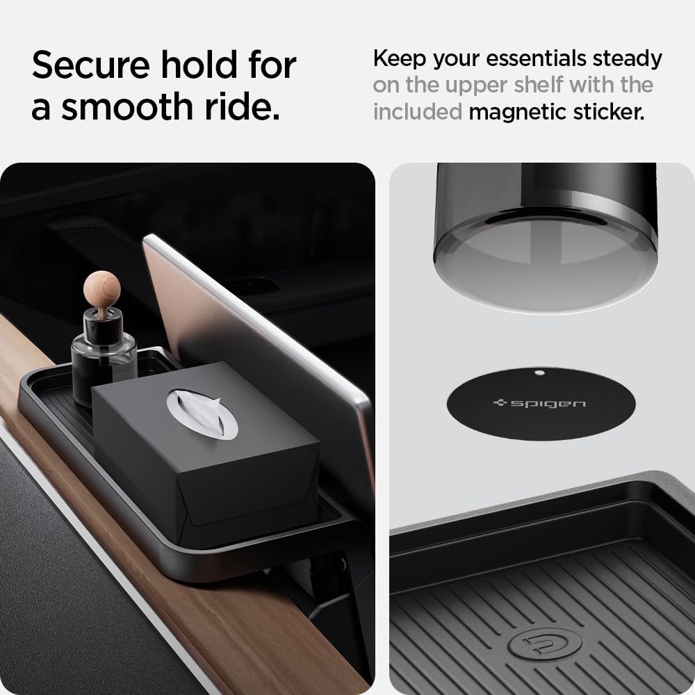 Spigen Under Screen Storage Organizer for Tesla Model 3 & Y 2023-2025, Black, Model ACP07280, Not Compatible with Austin TX & Highland Models