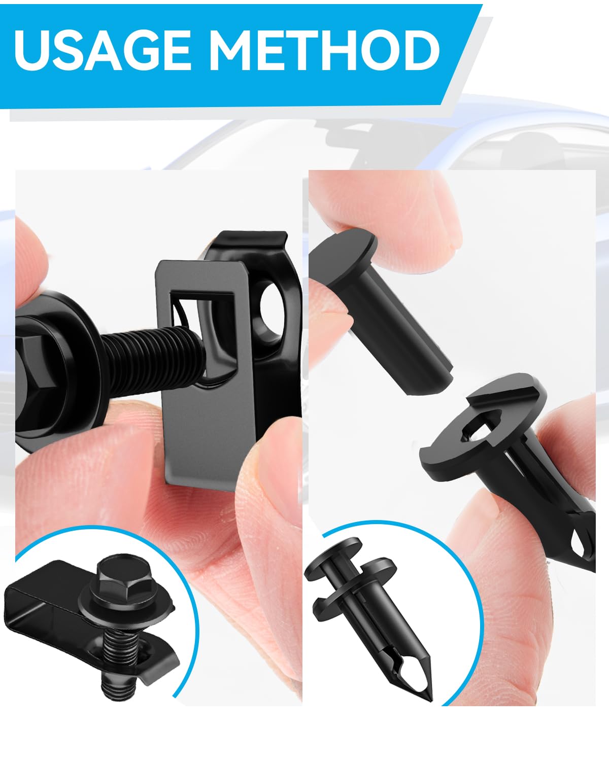 BOECIOG 35PCS Engine Under Cover Splash Shield Guard Body Bolts Screws, Front Bumper Fender Liner Push Retainer Fastener Rivet C