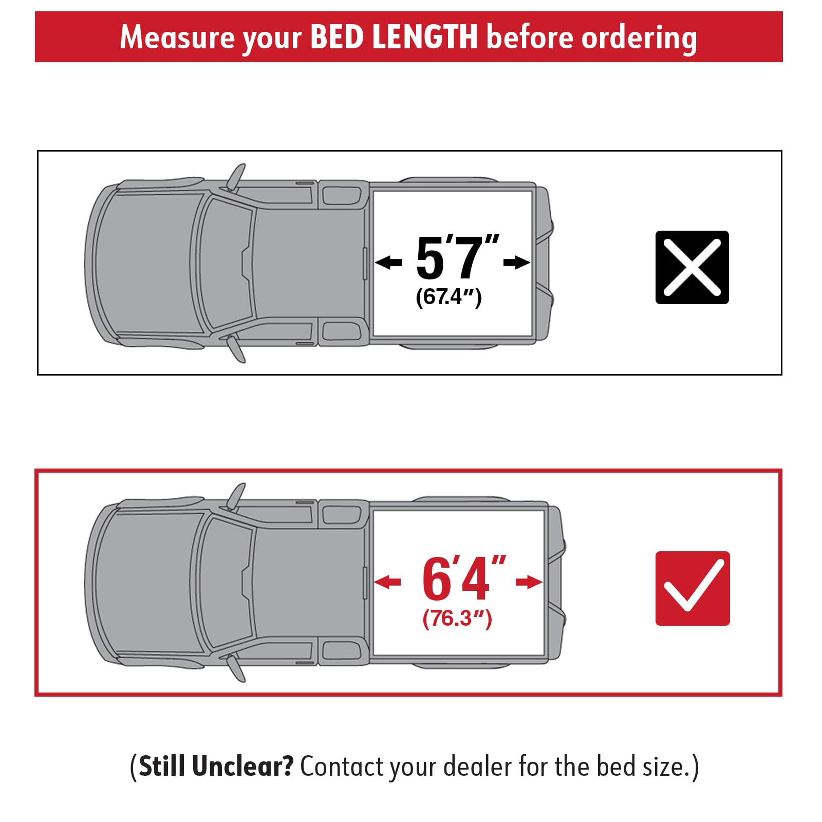 Maxmate Soft Quad-Fold Truck Bed Tonneau Cover Compatible With 2019-2025 Ram 1500 New Body (Not Fit 19-25 Classic) | 6'4'' (76''