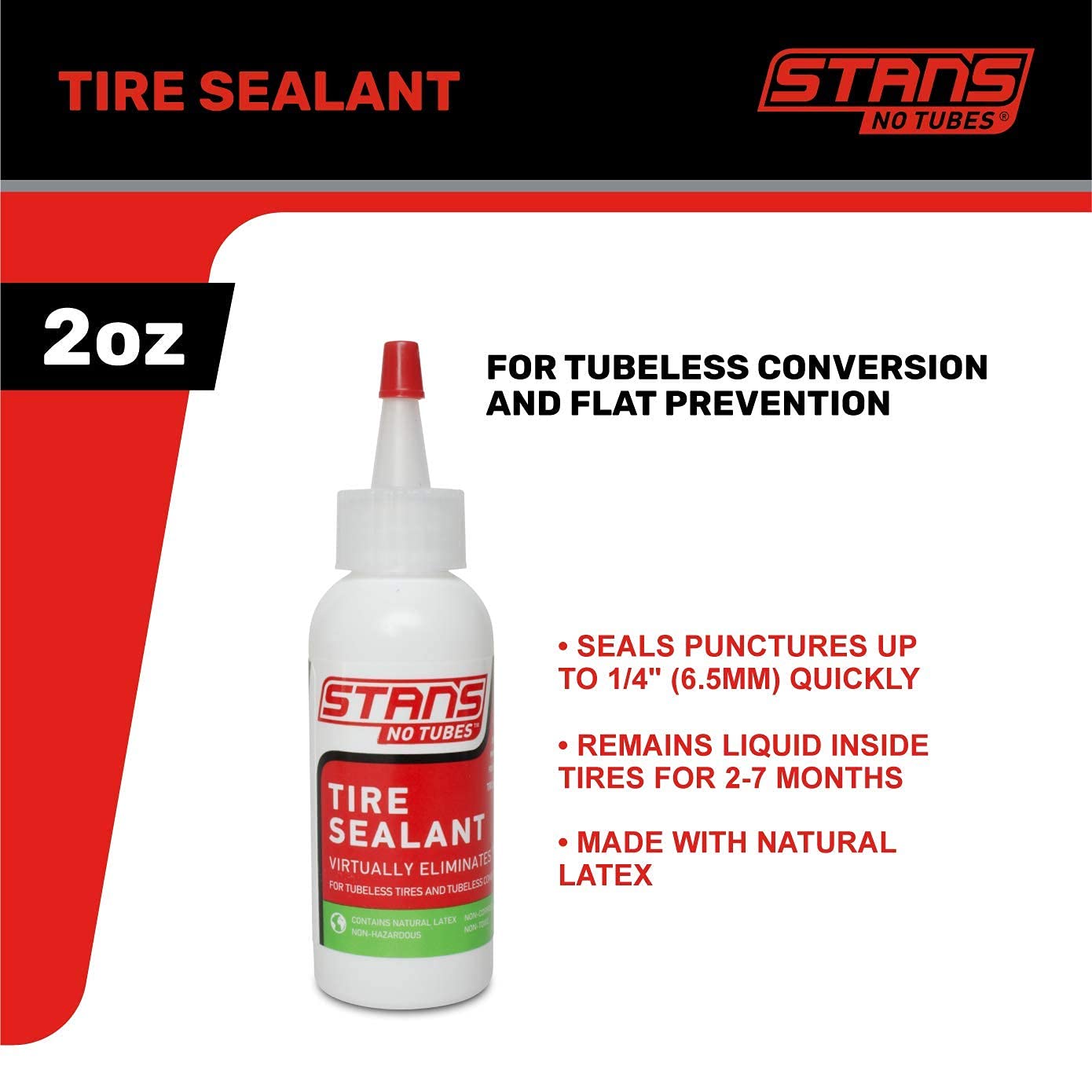 Stan's NoTubes Tire Sealant - Liquid, 2oz, Black - Model 336000140