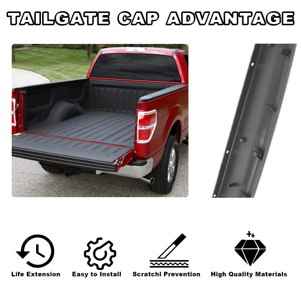 Pit66 Tailgate Cap Molding Kit Compatible With Ford Super Duty F250 F350 2017-2020 324099266144, Hc3Z-9941018-Ac, Hc3Z-1540602-A