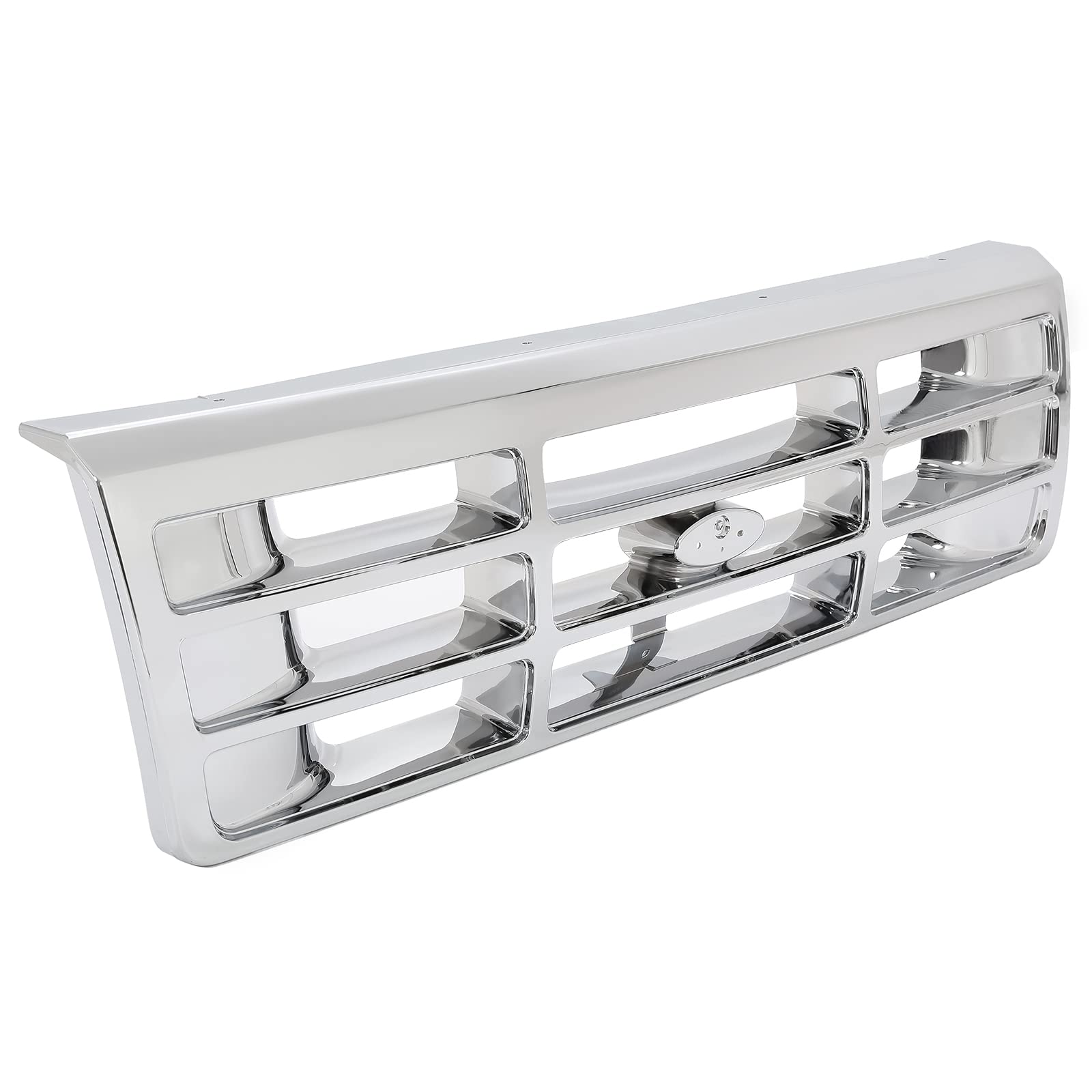 HECASA Front Grille Grill for 1992-1997 Ford Bronco/F-150/F-250/F-350, Chrome Silvery, Model CB-2017, Durable ABS Material