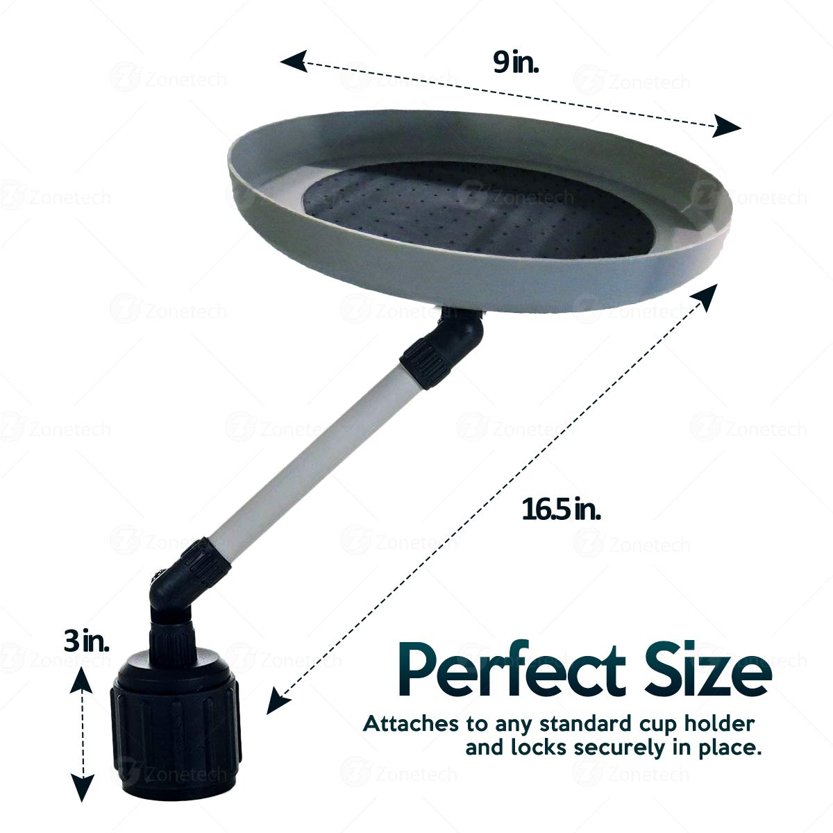 Zone Tech Car Cup Holder Swivel Tray And Storage Bin - Premium Quality 360-Degree Swivel Tray And Storage Bin Fits Most Car Cup
