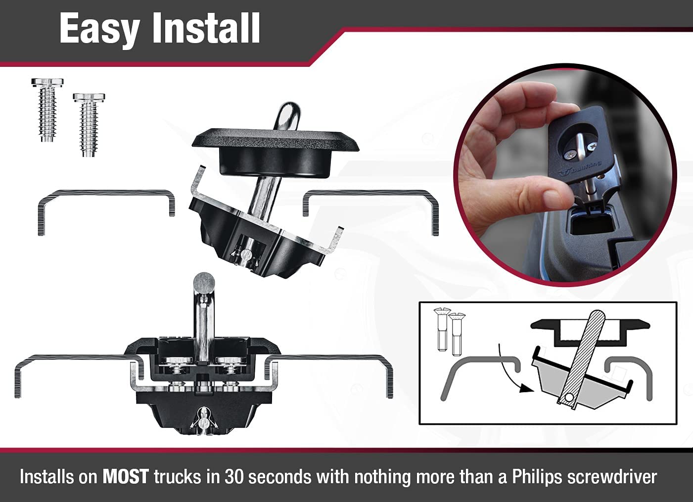 Bull Ring Raised Fit Classic Truck Bed Tie Down Anchors For 1988-1998 Chevy C/K, 1988-1998 Gmc Sierra (1 Pair)
