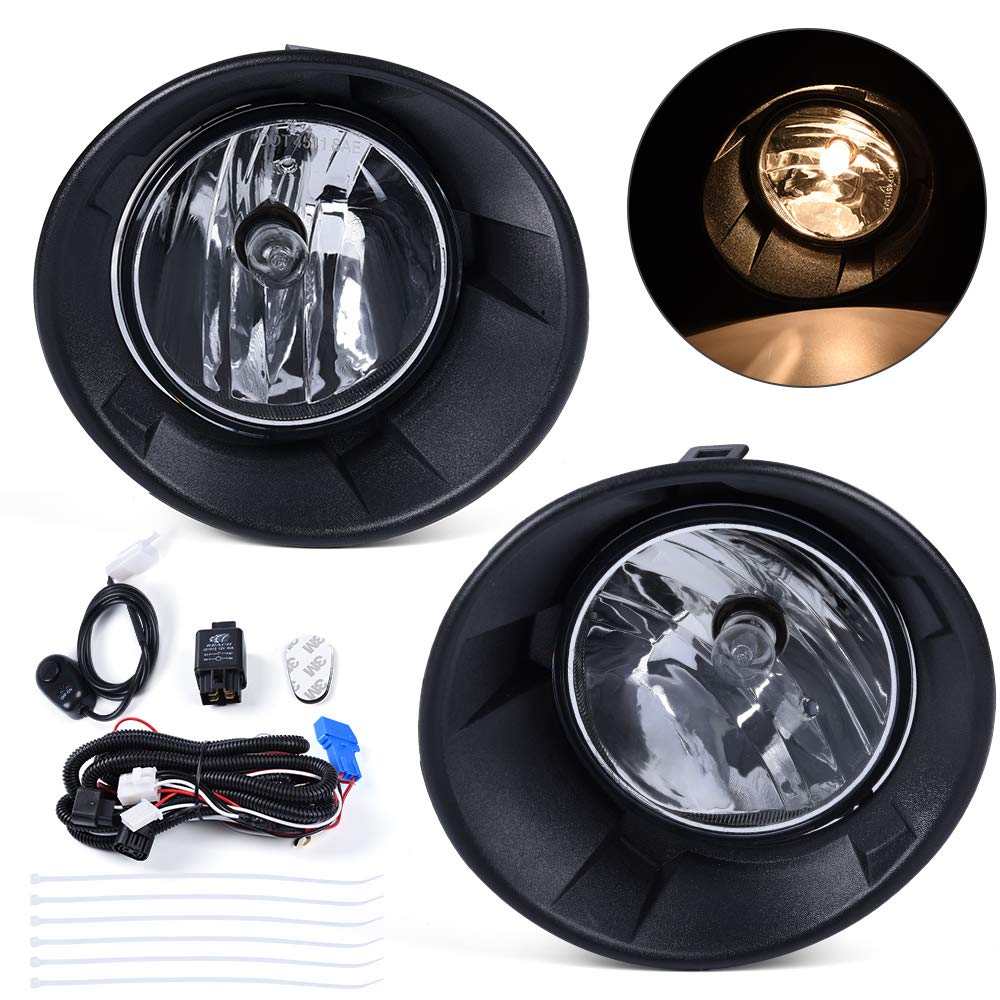 ALLGOOD Fog Lights w/Bulbs, Compatible with Chevy Camaro 2010-2013, Front Bumper Driving Fog Lights Lamps, Clear Lens, 1Pair