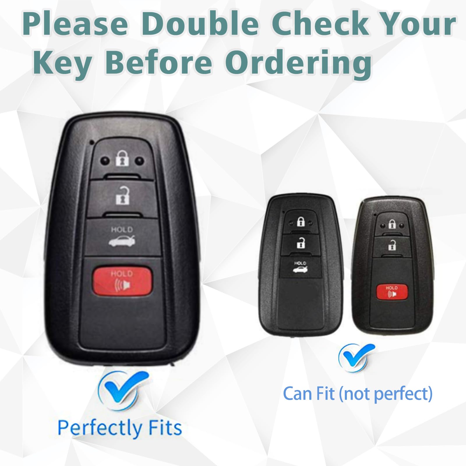 keycov Key fob Cover for Toyota Accessories Keychain keyshell Ring case Compatible with Camry RAV4 Highlander Avalon C-HR Prius