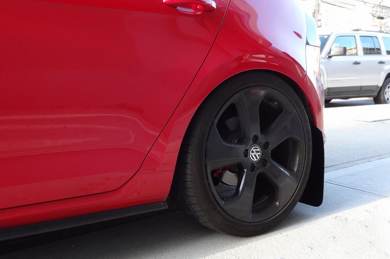 Rally Armor Mf37-Ur-Blk/Rd Black, Red Mud Flap With Logo (2015+ Vw Golf/Gti/Tsi Ur), 1 Pack