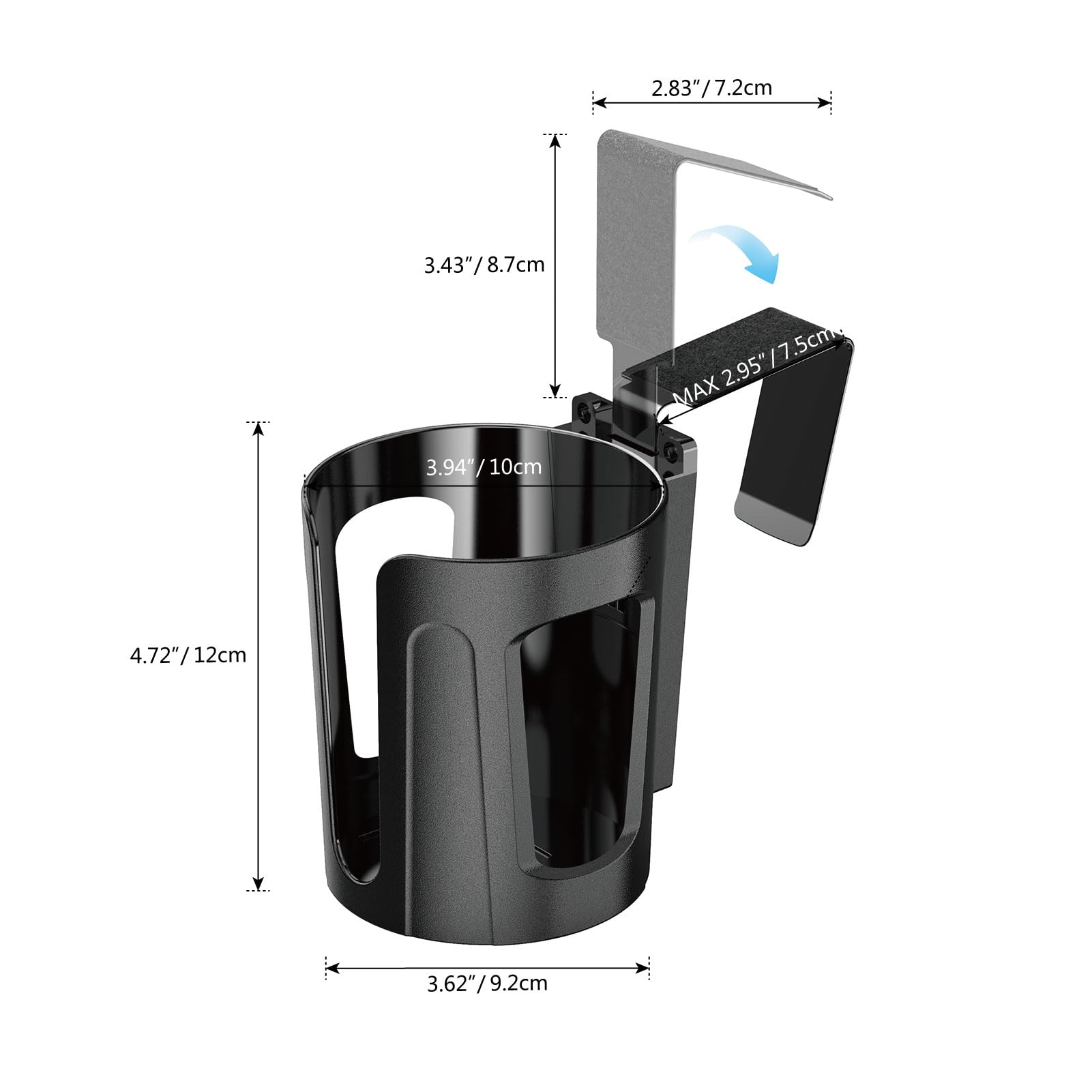 LITTLEMOLE Large Car Door Cup Holder - 2PCS, Plastic, Fits Most Bottles/Cans, Model 2778, Color LM2778