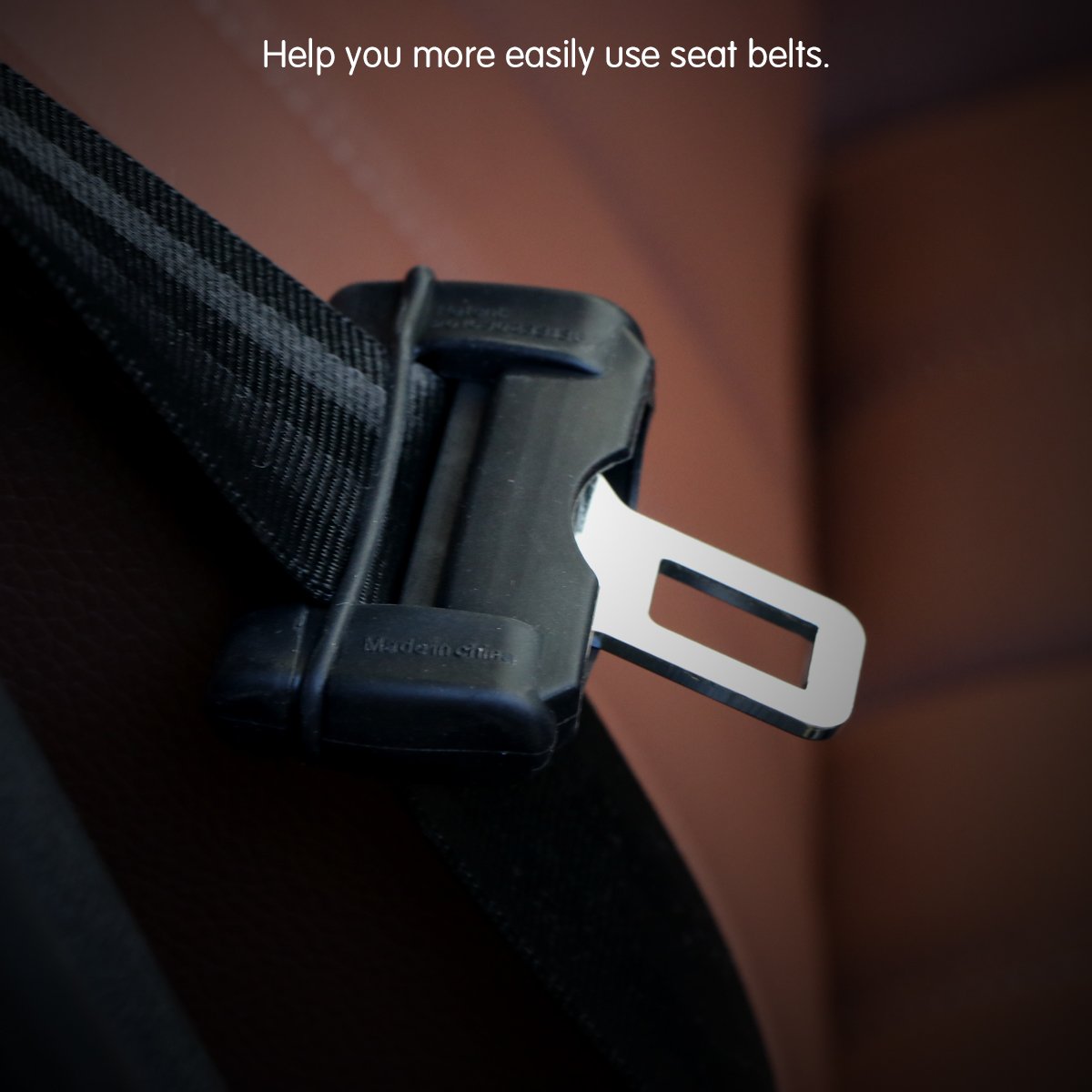 AOZBZ Car Safety Belt Buckle Covers, 2PCS Anti-Scratch Silicon Clips, 7.1*4.1*1.6cm, Black