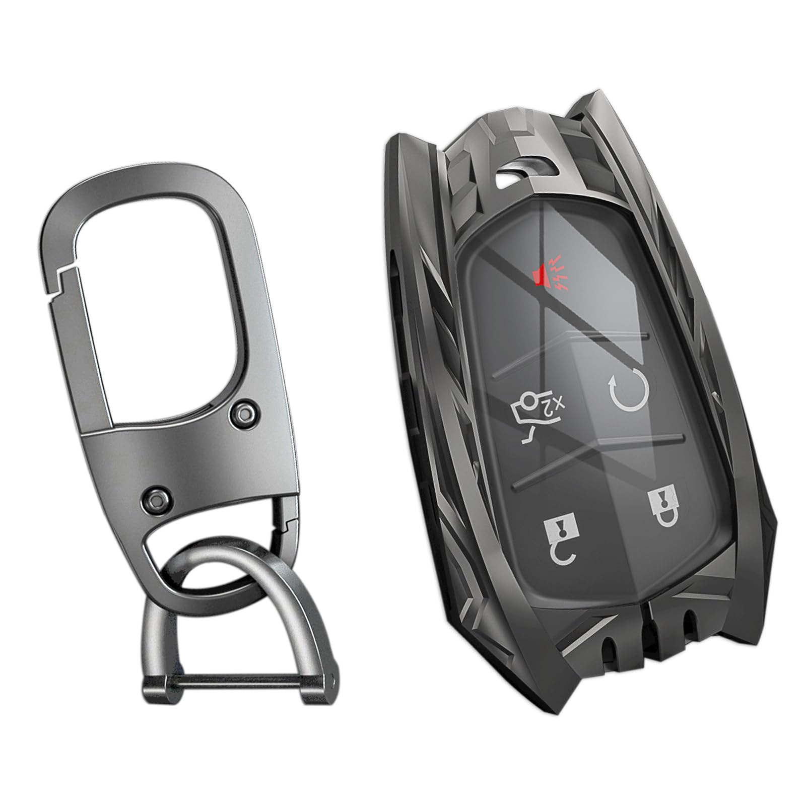 Ocezbiis For Cadillac Key Fob Cover,Keychain,Zinc Alloy Protection Car Key Case For 2015-2019 Escalade Cts Srx Xt5 Ats Sts Ct6 X