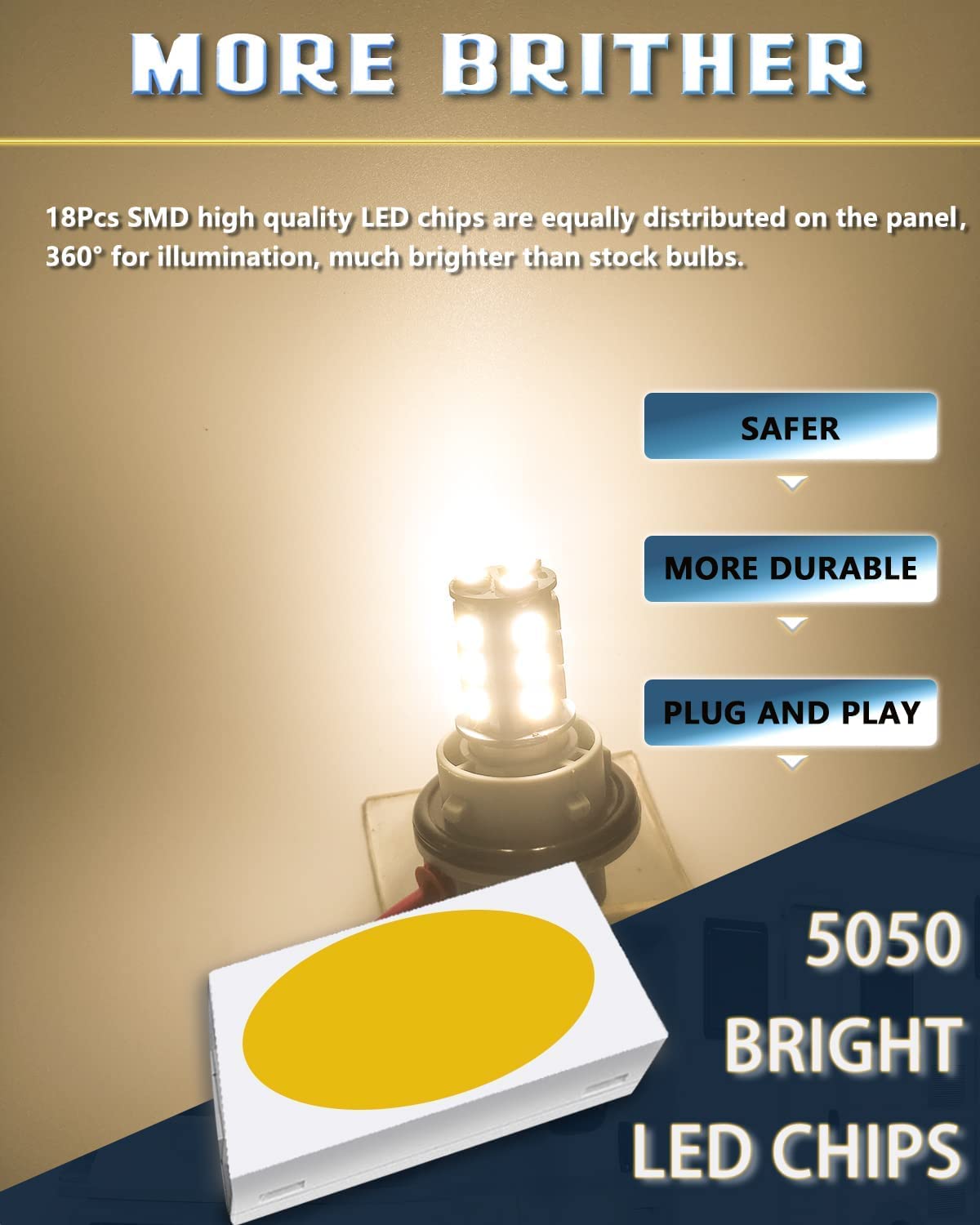 Unxmrff 1156 Led Bulb Warm White Camper Light Bulbs 7506 1073 Ba15S 1003 Led Bulb 1141 Rv Light Bulbs Super Bright 5050 18-Smd R