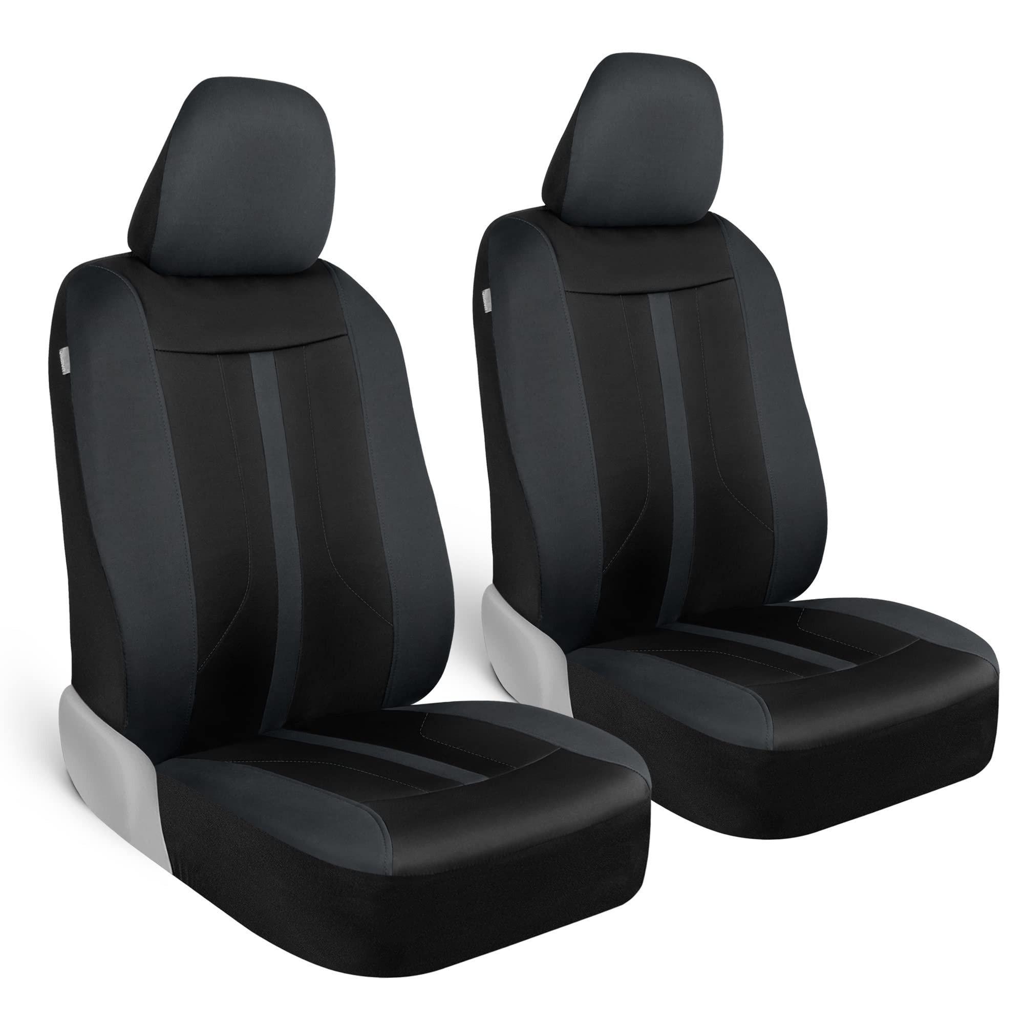 Motor Trend Gray Cloth Front Seat Covers - Premium Bucket Seat Covers For Vehicles With Removable Headrests, Car, Truck, Van And