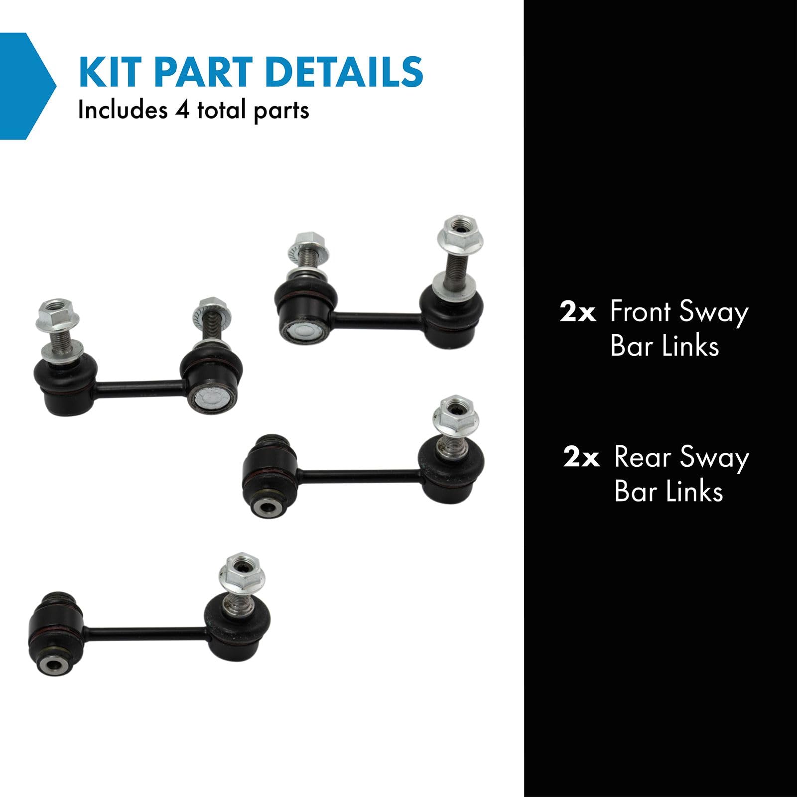 Trq Front & Rear Sway Bar Stabilizer Link Set Compatible With 2006 Lexus Gs300 2007-2011 Gs350 2006-2013 Is250 2011-2013 Is350