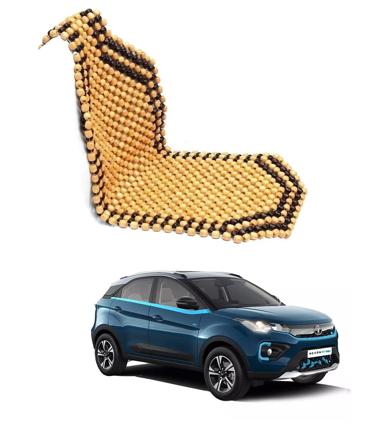 Auto Addict Car Seat Wooden Bead Seat Cover for TATA NEXON EV