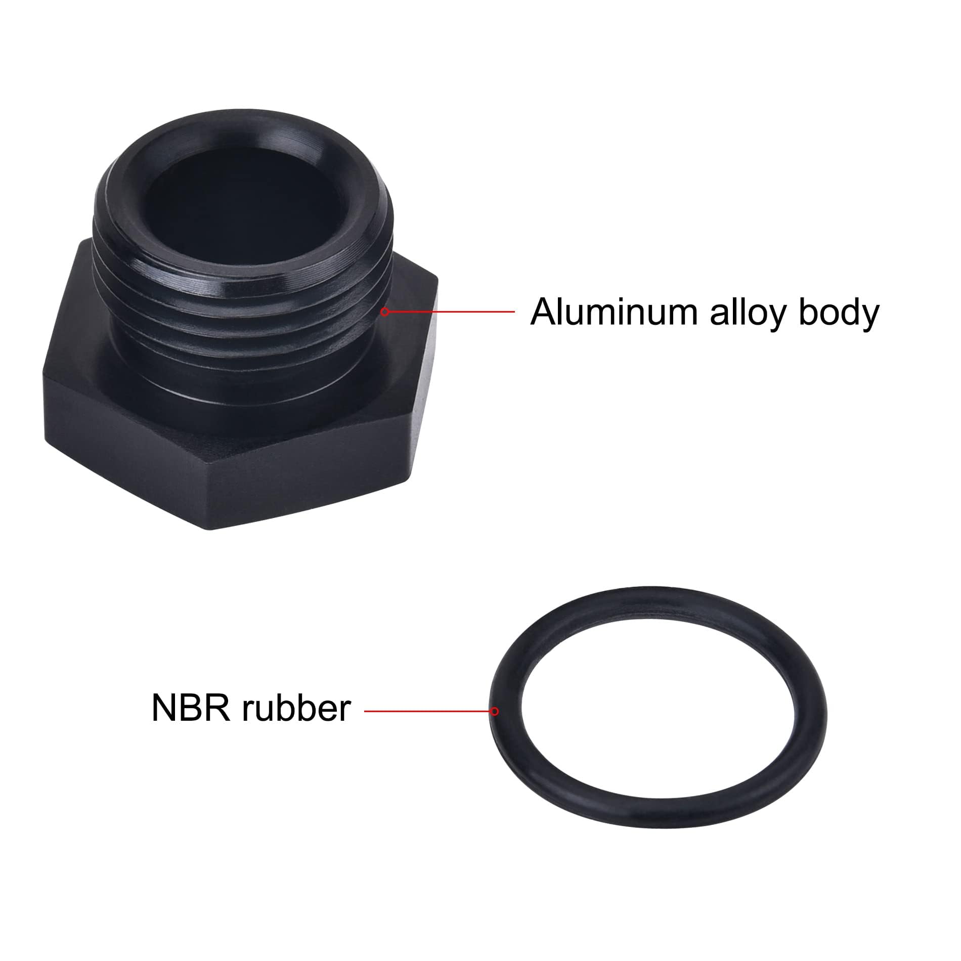 Evil Energy 3An Block Off Cap Orb Plug Fitting Adapter Male Aluminum 2Pcs
