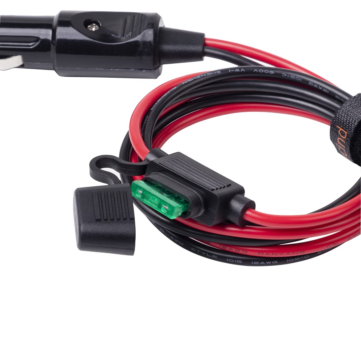 YCIND 12AWG Male to Male Cigarette Lighter Adapter Charger Cord, 3ft with LED Lights, Model YC01037-A