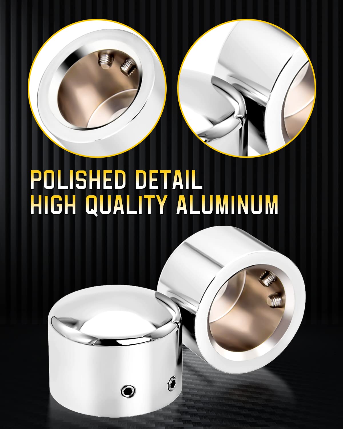 Anonemoto Chrome Front Axle Nut Covers, Front Axle Caps Compatible With Harley Davidson 2002-2024 Vrsc Softail Dyna Super Glide