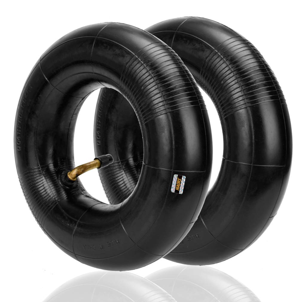 HIAORS 9x3.50-4 2.80-4 2.50-4 Tire Inner Tube With Bent Metal Valve Stem for Hand Trucks, Utility Cart, Lawn Mowers, Wheelbarrow