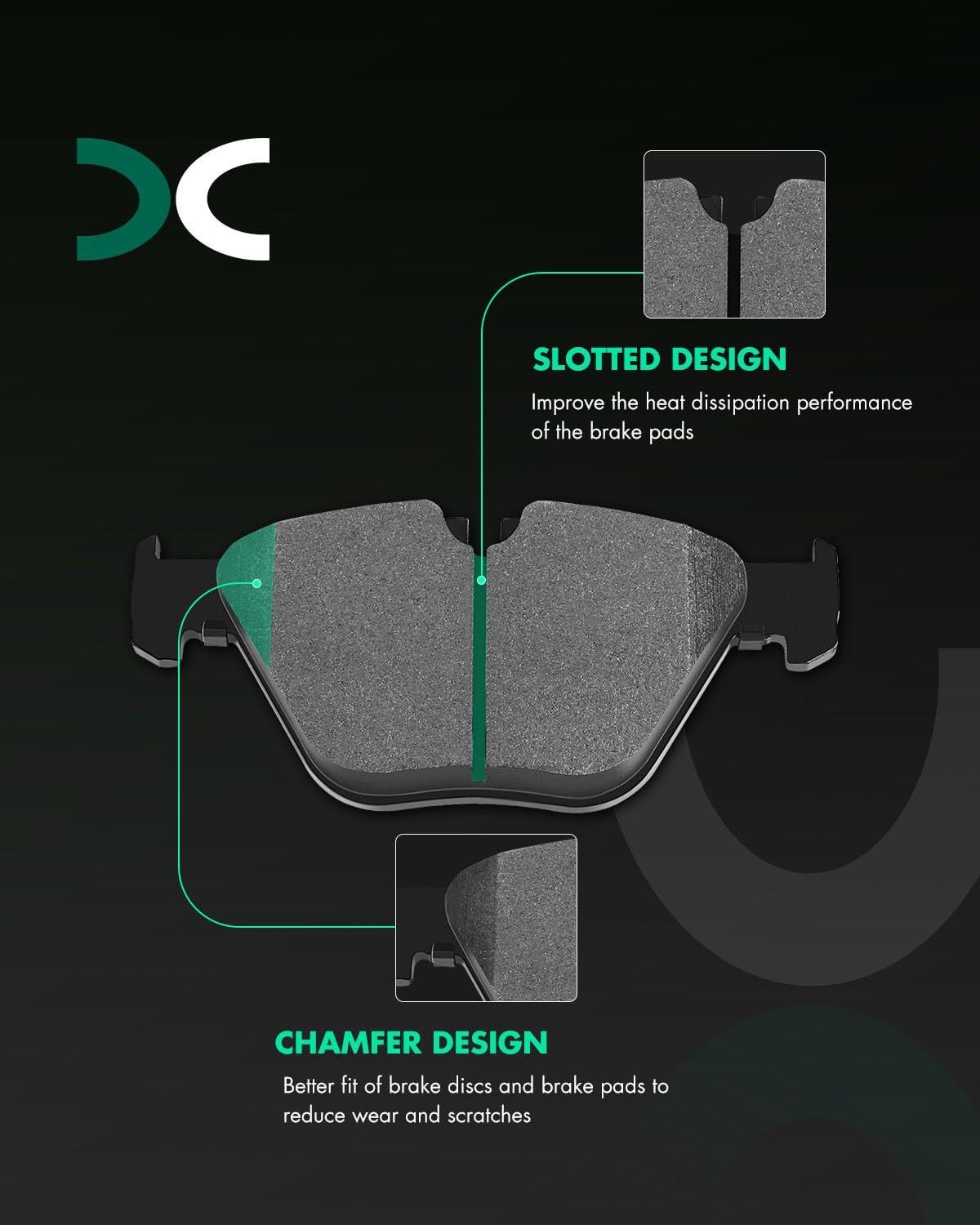 Scitoo D1042 D918 Front Rear Semi-Metallic Brake Pads Sets Fit For Bmw 335D | For 335I | For 335I Xdrive | For 335Is | For 335Xi