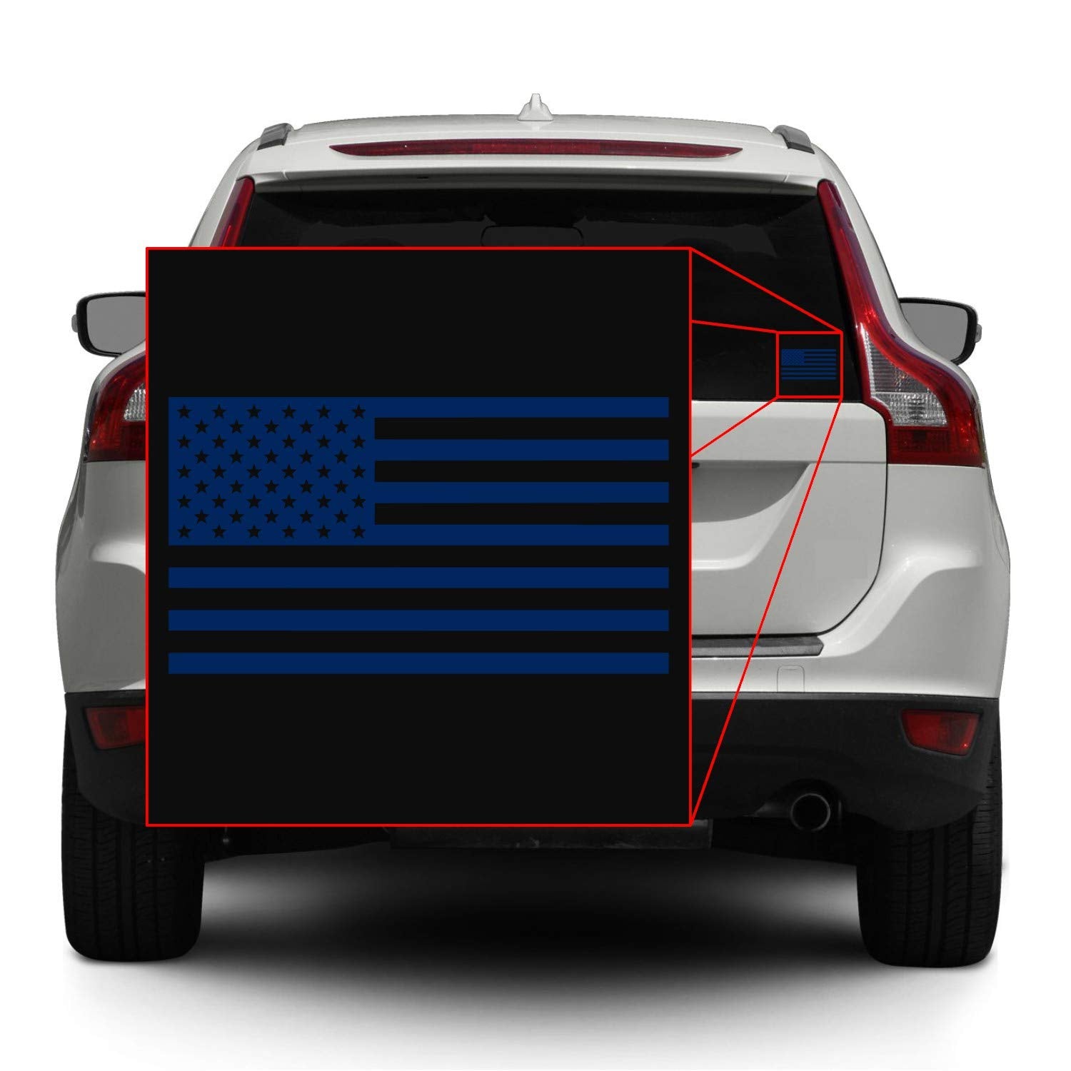 American Us Flag [Pick Color/Size] Vinyl Decal Sticker For Laptop/Car/Truck/Window/Bumper (5In X 2.8In [3-Pack], Matte Navy Blue